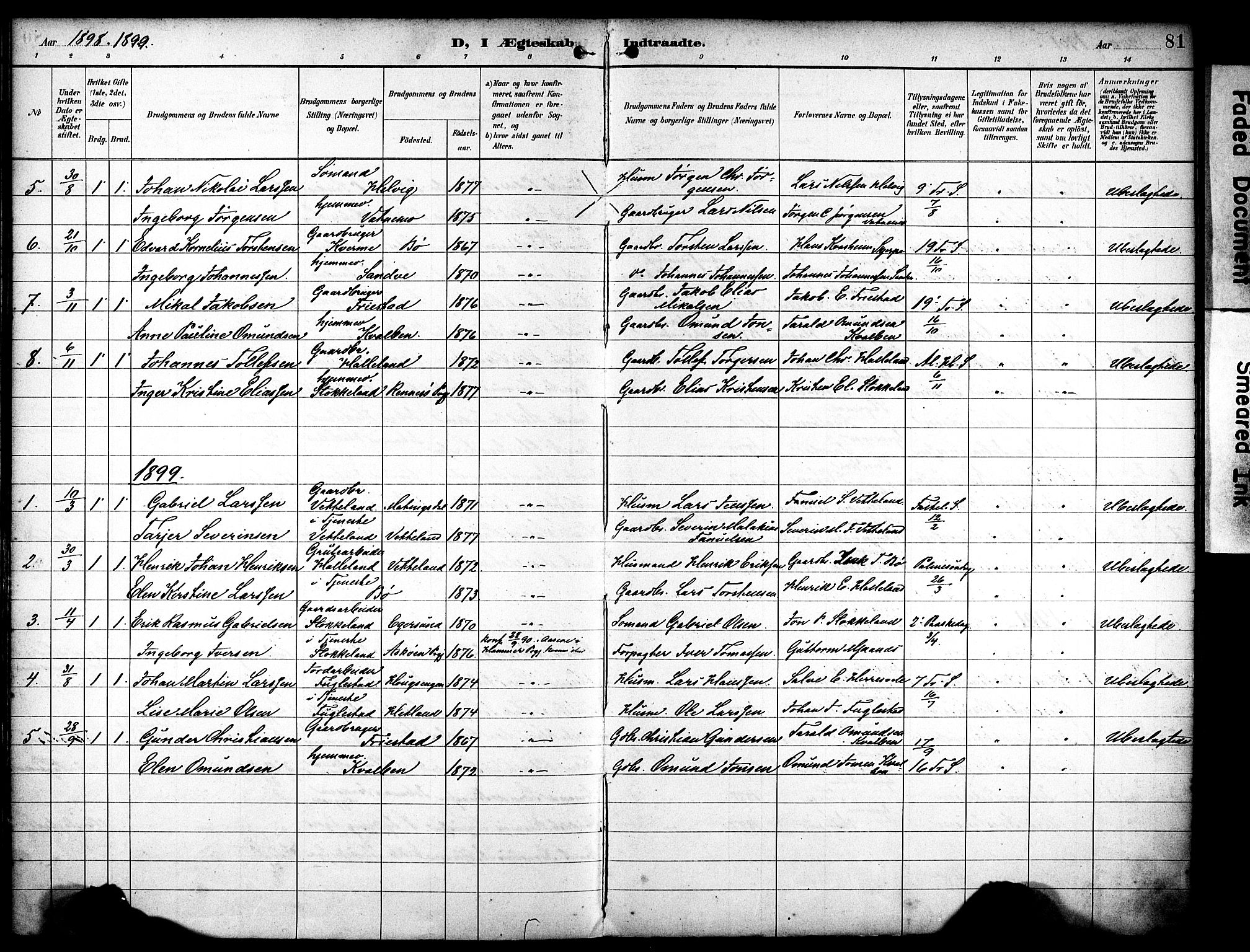 Eigersund sokneprestkontor, AV/SAST-A-101807/S08/L0020: Parish register (official) no. A 19, 1893-1910, p. 81