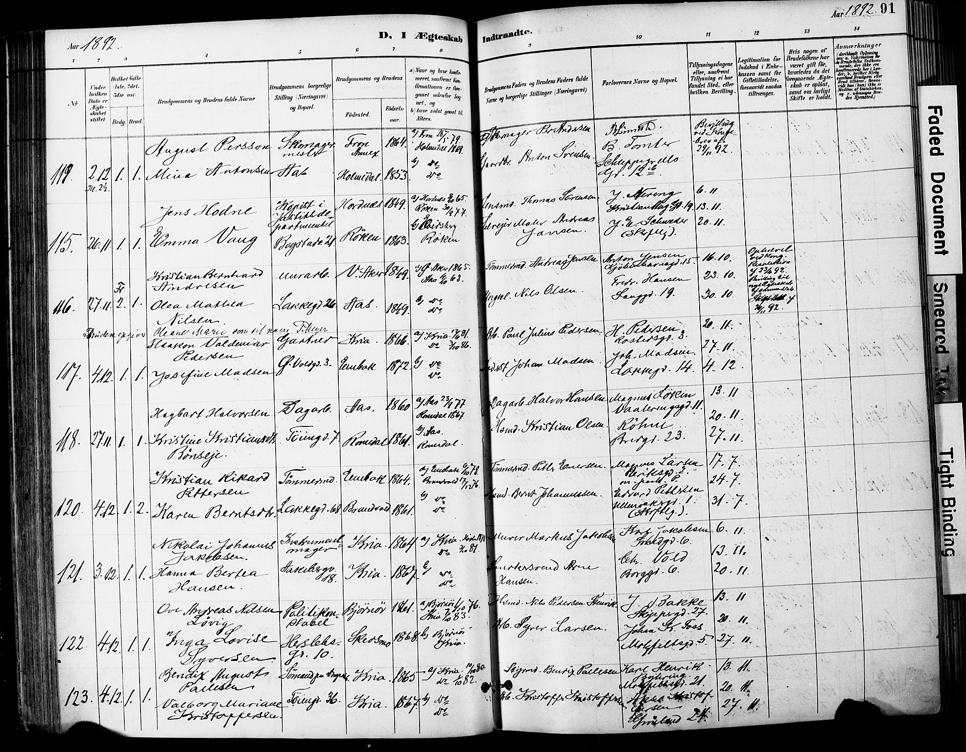 Grønland prestekontor Kirkebøker, AV/SAO-A-10848/F/Fa/L0013: Parish register (official) no. 13, 1887-1906, p. 91