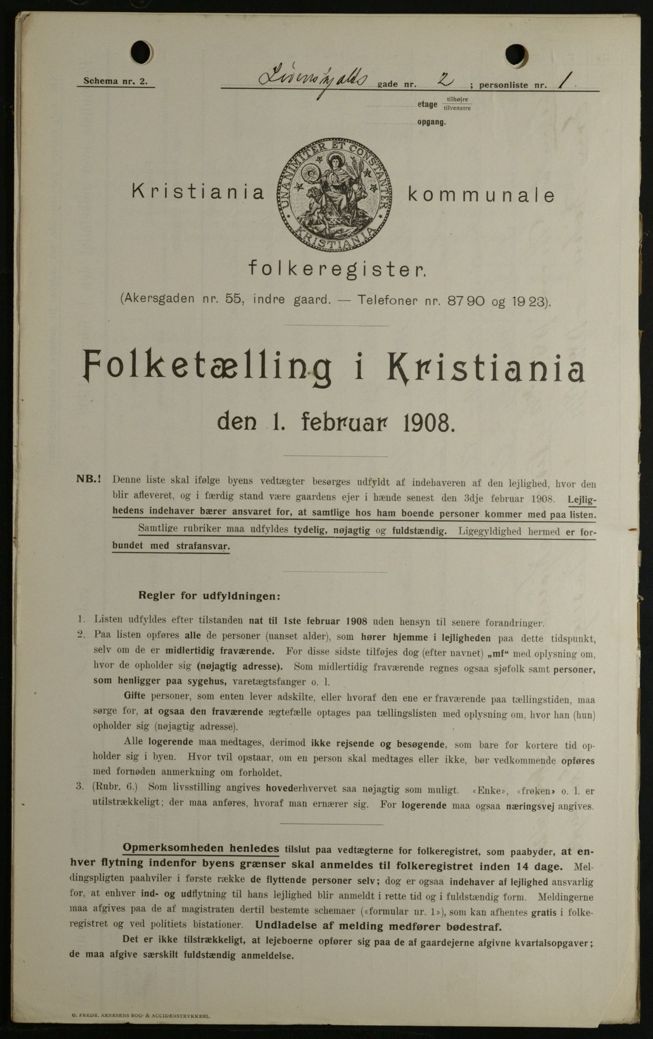 OBA, Municipal Census 1908 for Kristiania, 1908, p. 52693