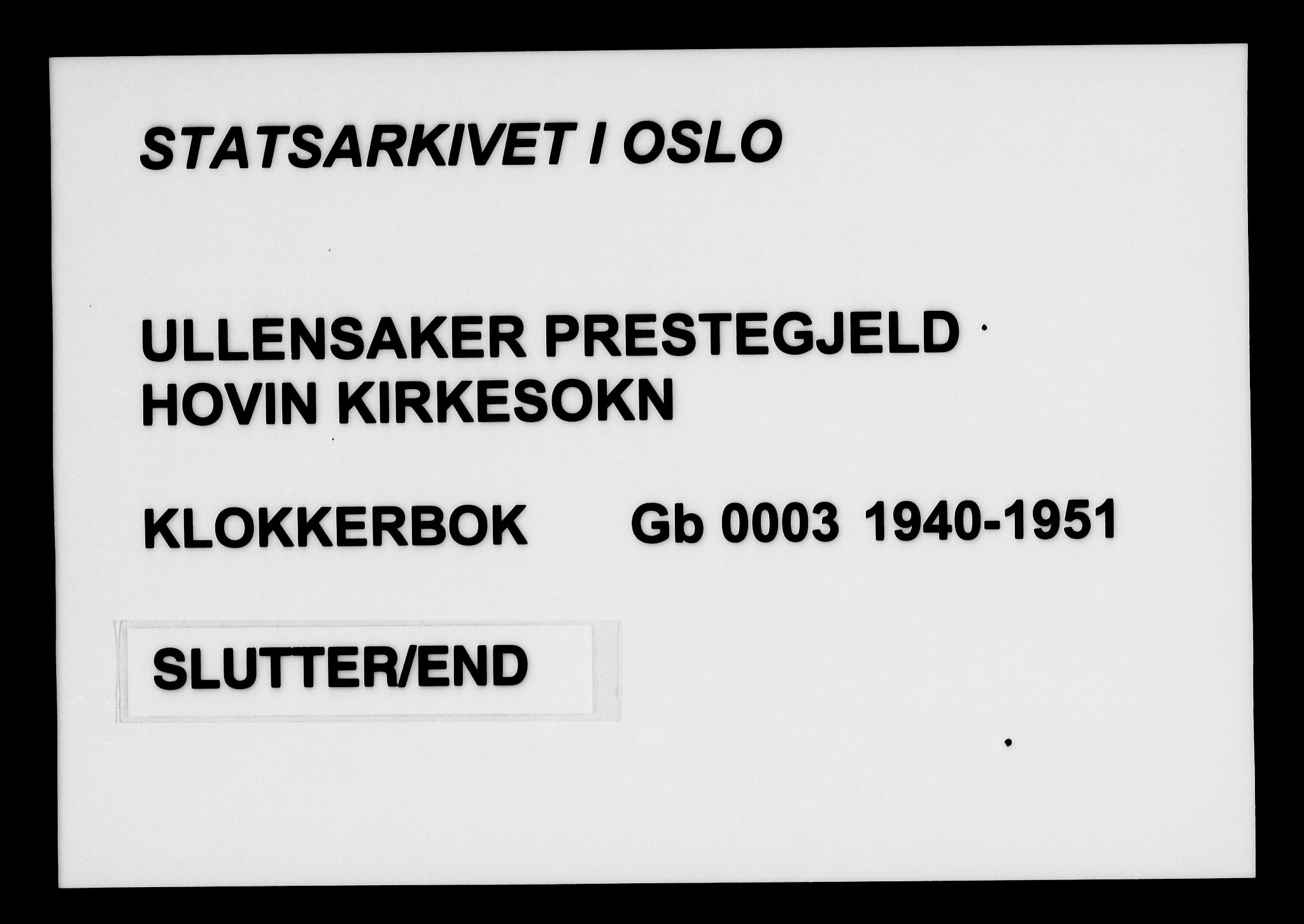 Ullensaker prestekontor Kirkebøker, AV/SAO-A-10236a/G/Gb/L0003: Parish register (copy) no. II 3, 1940-1951