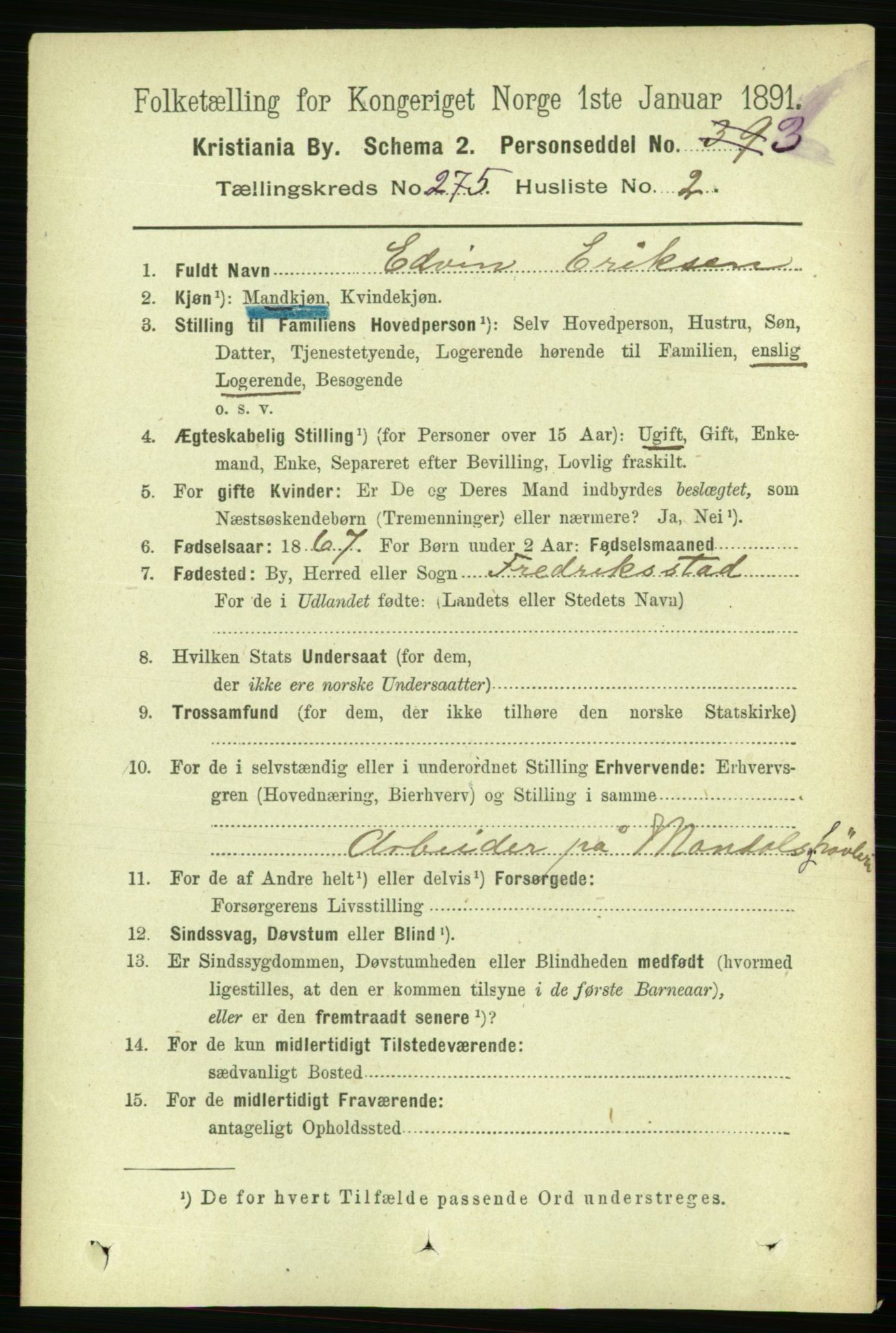 RA, 1891 census for 0301 Kristiania, 1891, p. 166976