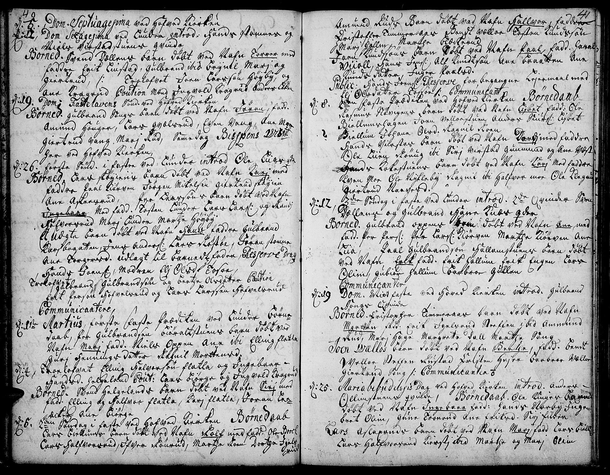 Jevnaker prestekontor, SAH/PREST-116/H/Ha/Haa/L0002: Parish register (official) no. 2, 1725-1751, p. 40-41
