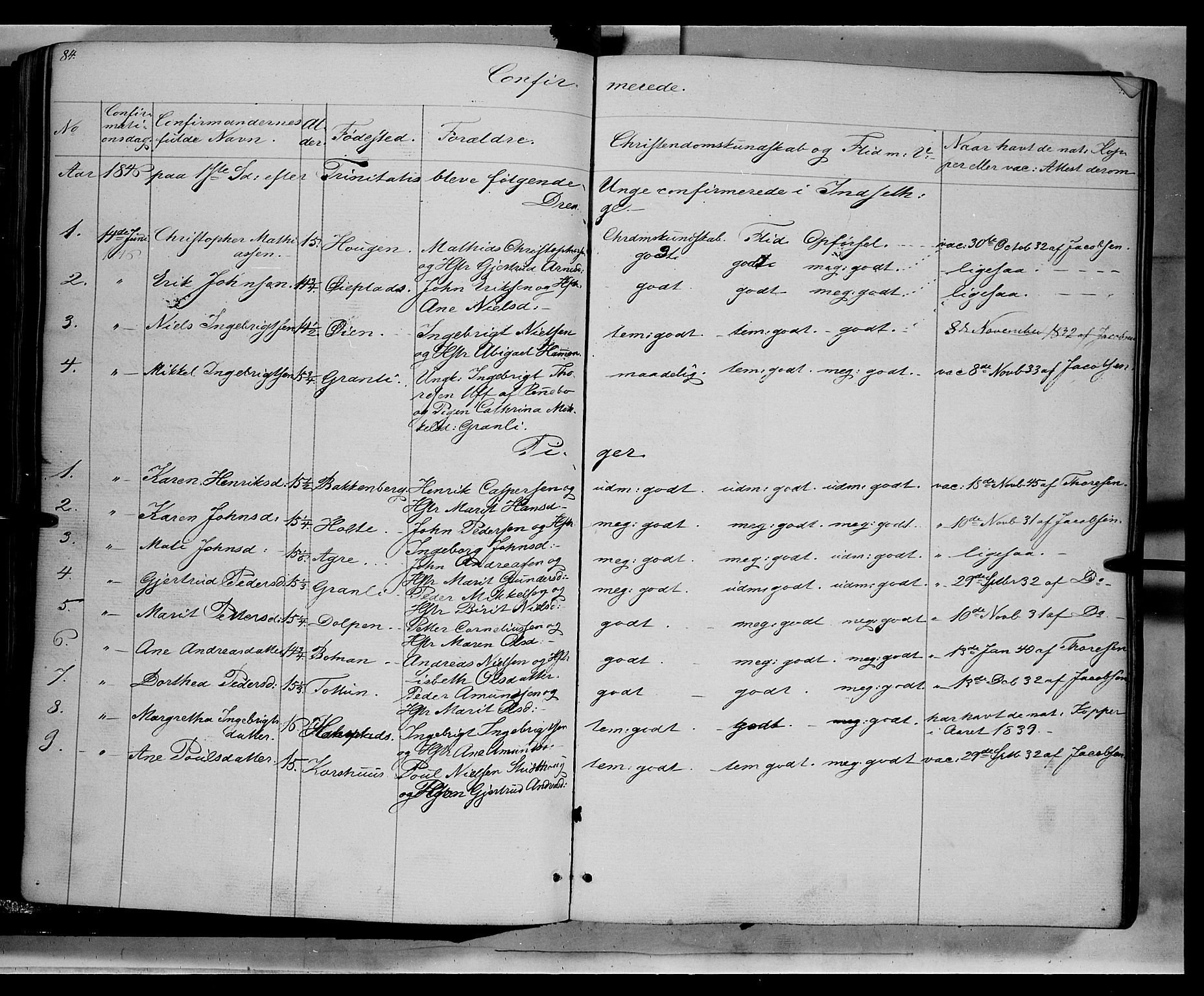 Kvikne prestekontor, AV/SAH-PREST-064/H/Ha/Haa/L0005: Parish register (official) no. 5, 1841-1862, p. 84