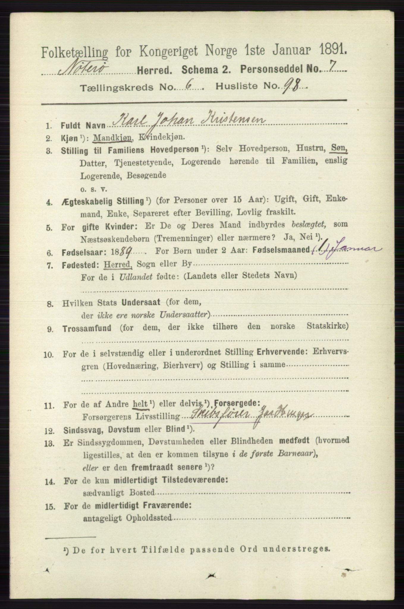 RA, 1891 census for 0722 Nøtterøy, 1891, p. 3417