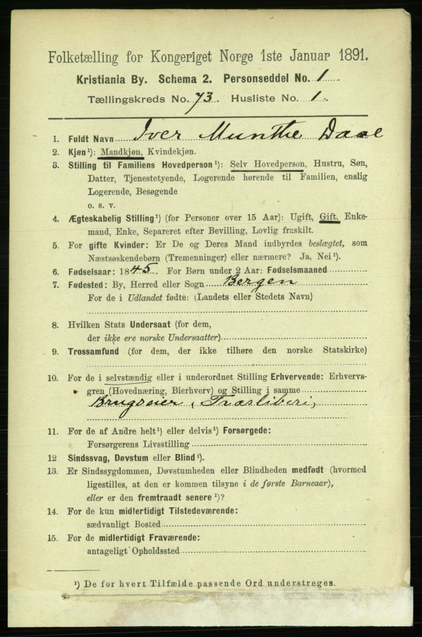 RA, 1891 census for 0301 Kristiania, 1891, p. 39423