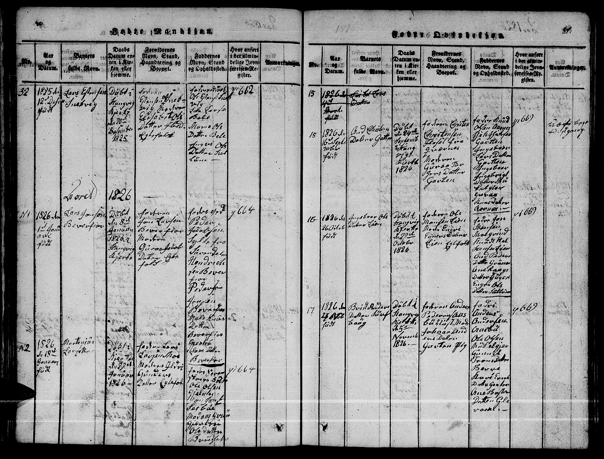 Ministerialprotokoller, klokkerbøker og fødselsregistre - Møre og Romsdal, SAT/A-1454/592/L1031: Parish register (copy) no. 592C01, 1820-1833, p. 80-81