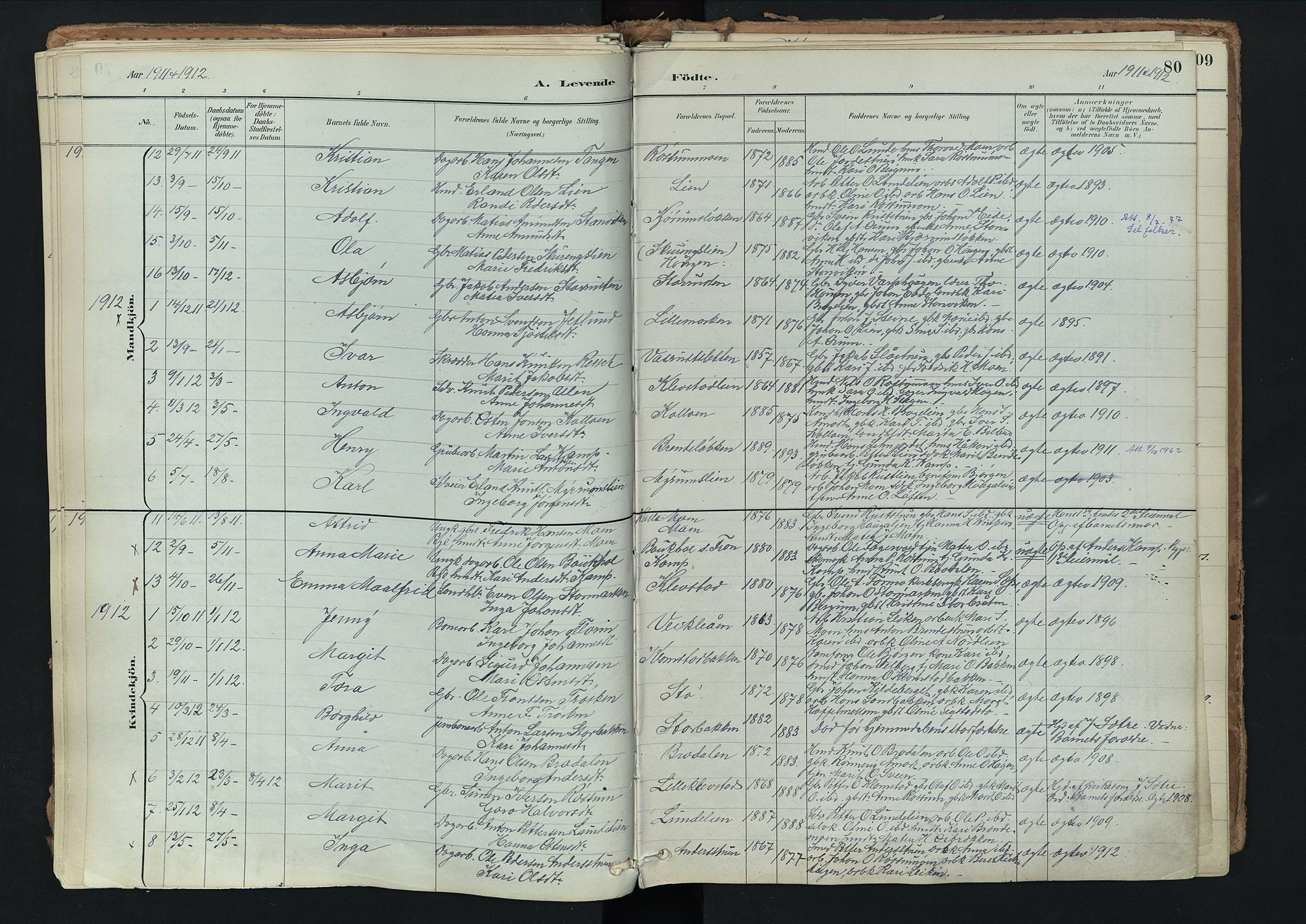 Nord-Fron prestekontor, SAH/PREST-080/H/Ha/Haa/L0003: Parish register (official) no. 3, 1884-1914, p. 80