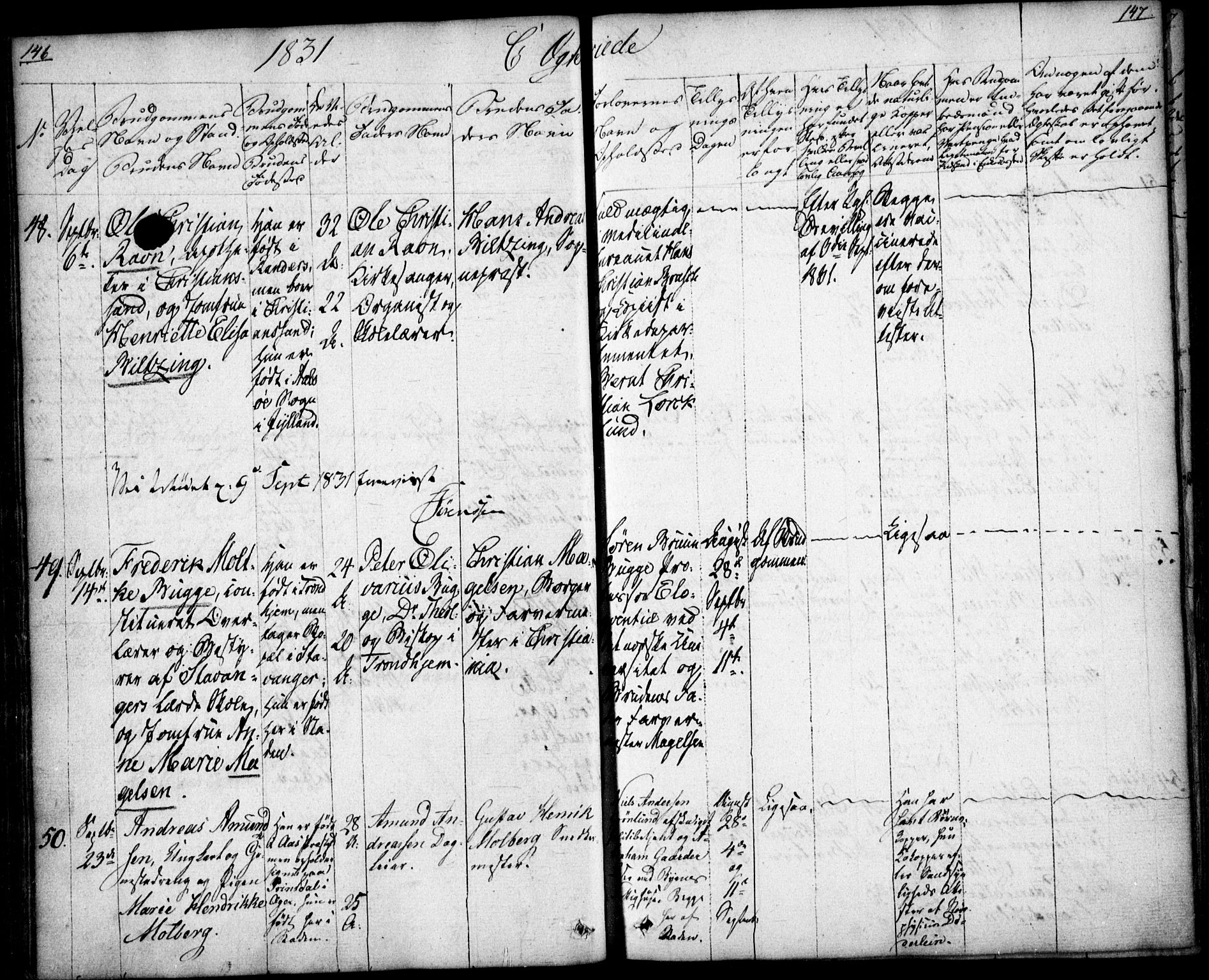 Oslo domkirke Kirkebøker, SAO/A-10752/F/Fa/L0019: Parish register (official) no. 19, 1828-1847, p. 146-147