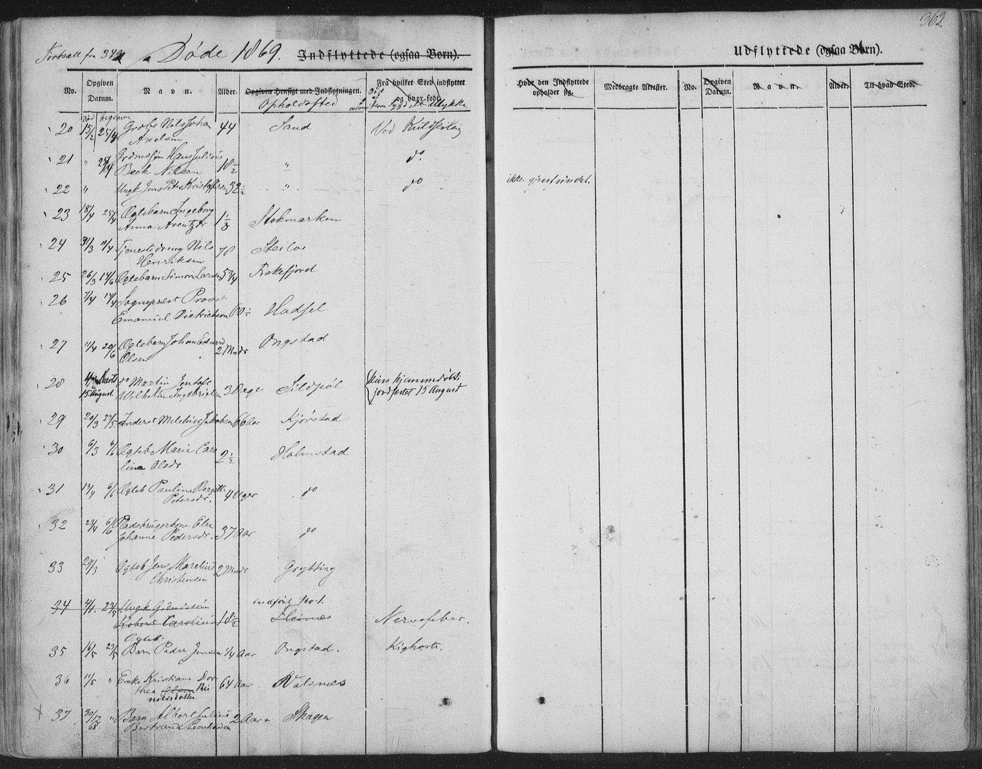 Ministerialprotokoller, klokkerbøker og fødselsregistre - Nordland, AV/SAT-A-1459/888/L1241: Parish register (official) no. 888A07, 1849-1869, p. 362