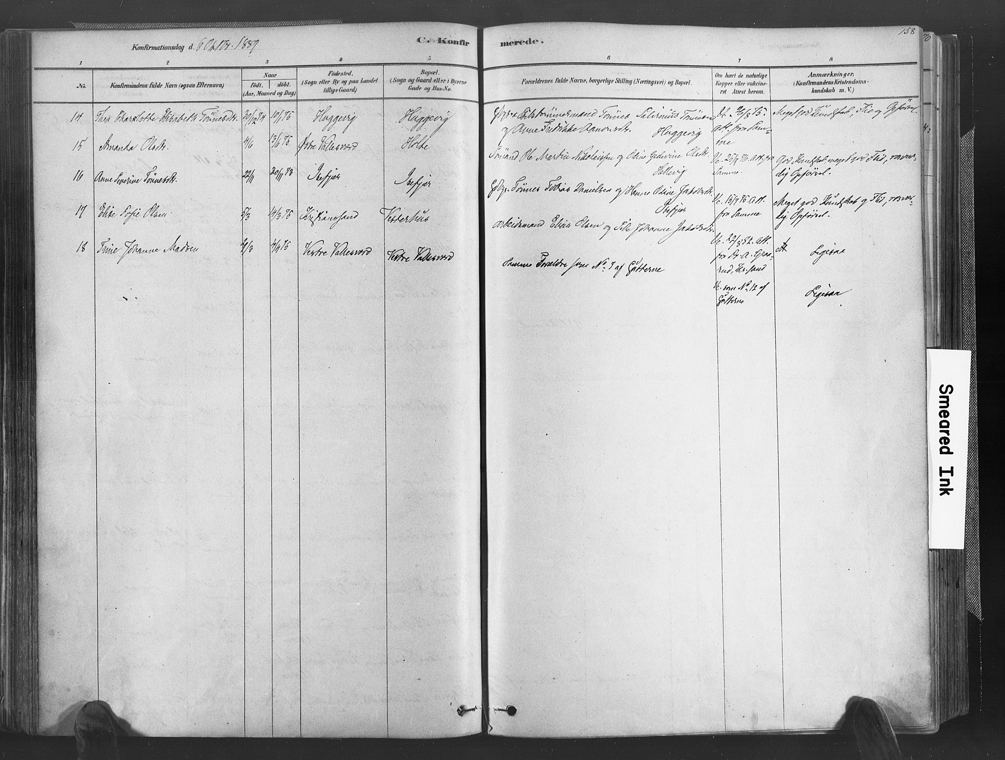 Høvåg sokneprestkontor, AV/SAK-1111-0025/F/Fa/L0005: Parish register (official) no. A 5, 1878-1893, p. 158