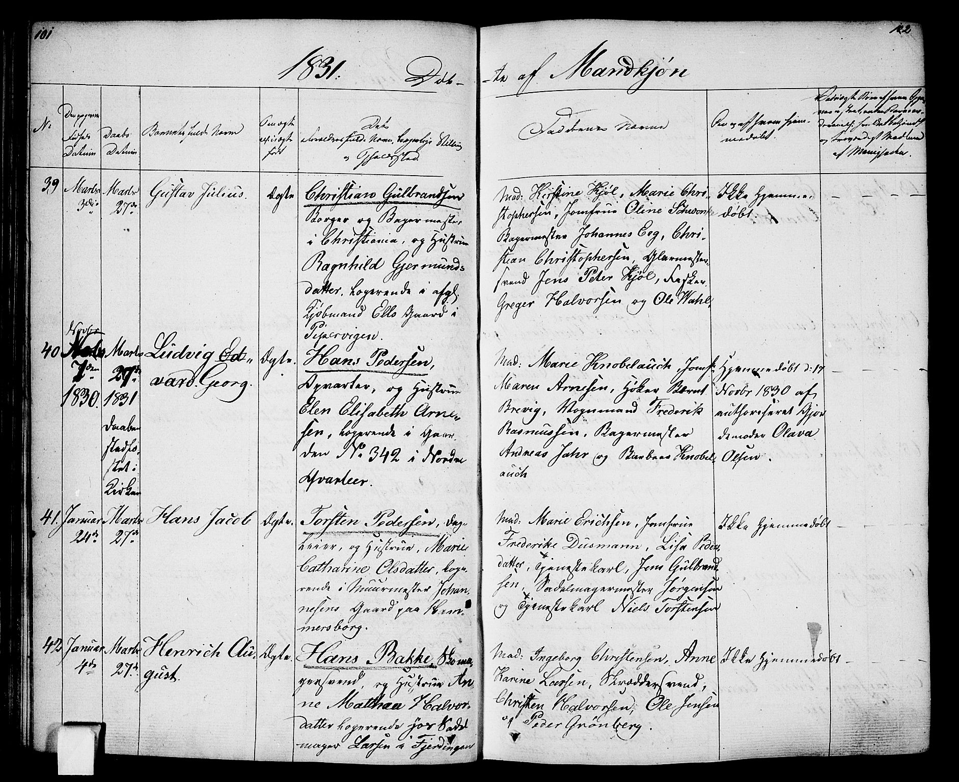 Oslo domkirke Kirkebøker, SAO/A-10752/F/Fa/L0011: Parish register (official) no. 11, 1830-1836, p. 101-102