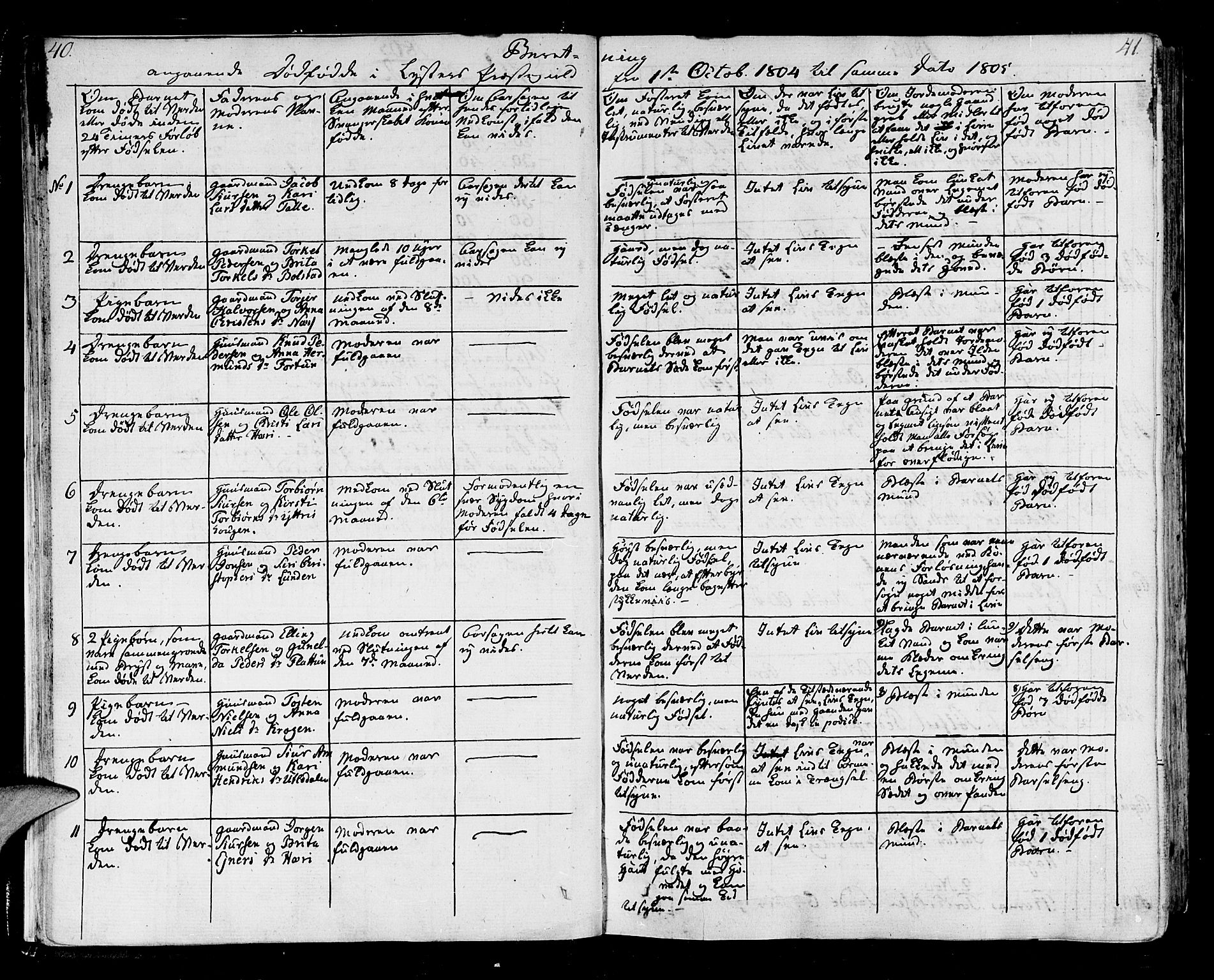 Luster sokneprestembete, AV/SAB-A-81101/H/Haa/Haaa/L0003: Parish register (official) no. A 3, 1803-1821, p. 40-41