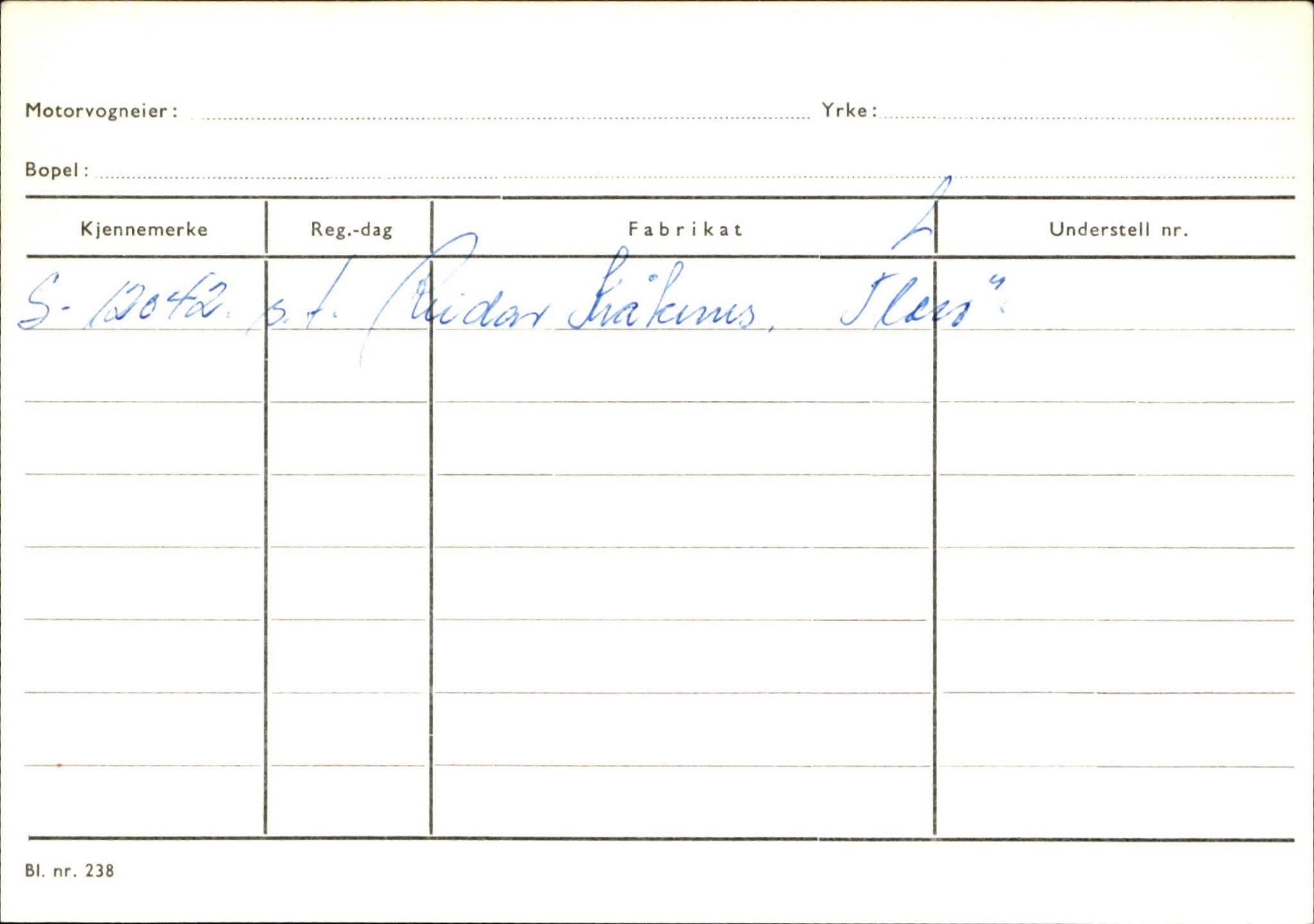 Statens vegvesen, Sogn og Fjordane vegkontor, SAB/A-5301/4/F/L0133: Eigarregister Bremanger A-Å. Gaular A-H, 1945-1975, p. 170