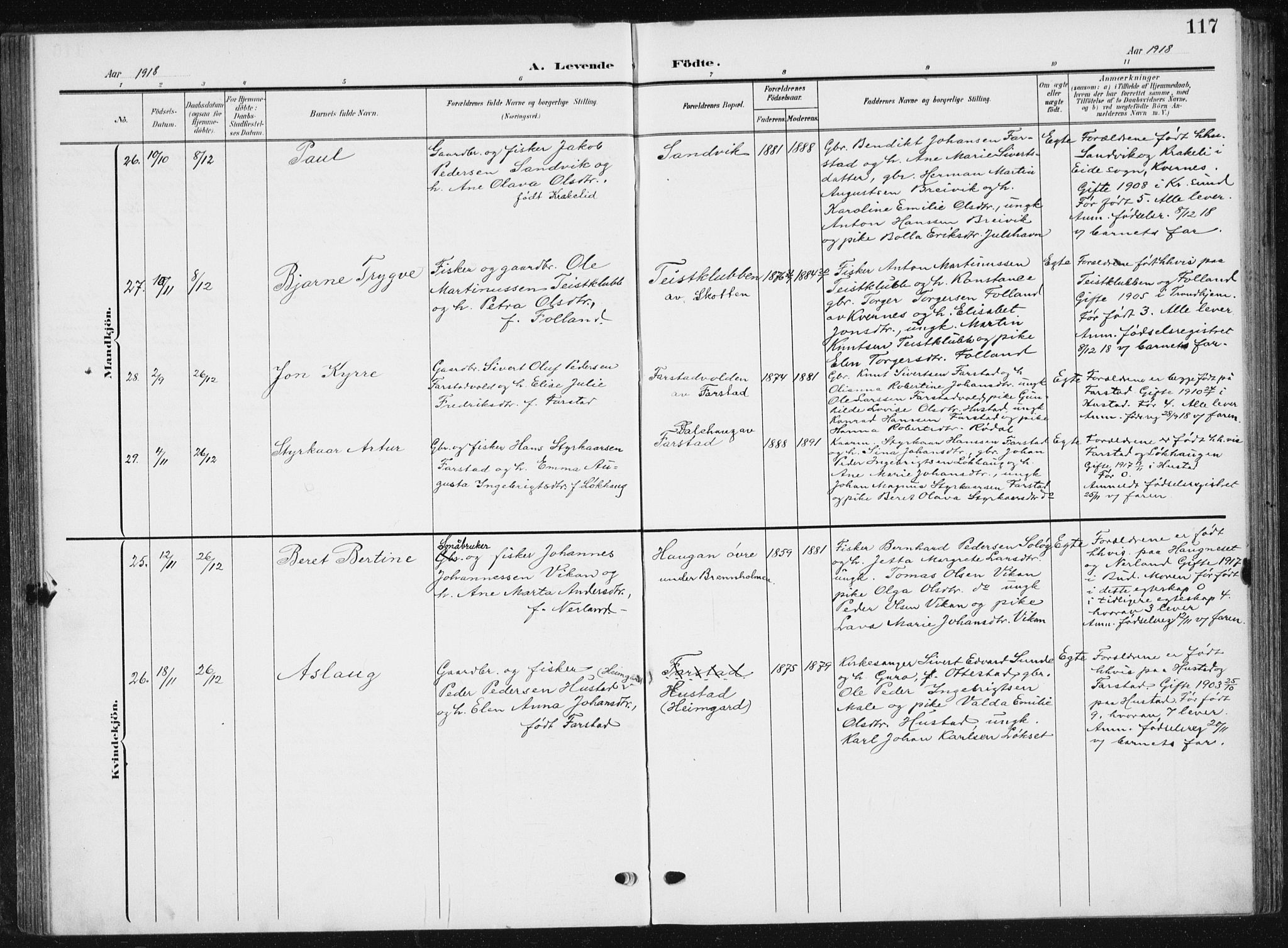 Ministerialprotokoller, klokkerbøker og fødselsregistre - Møre og Romsdal, AV/SAT-A-1454/567/L0784: Parish register (copy) no. 567C04, 1903-1938, p. 117