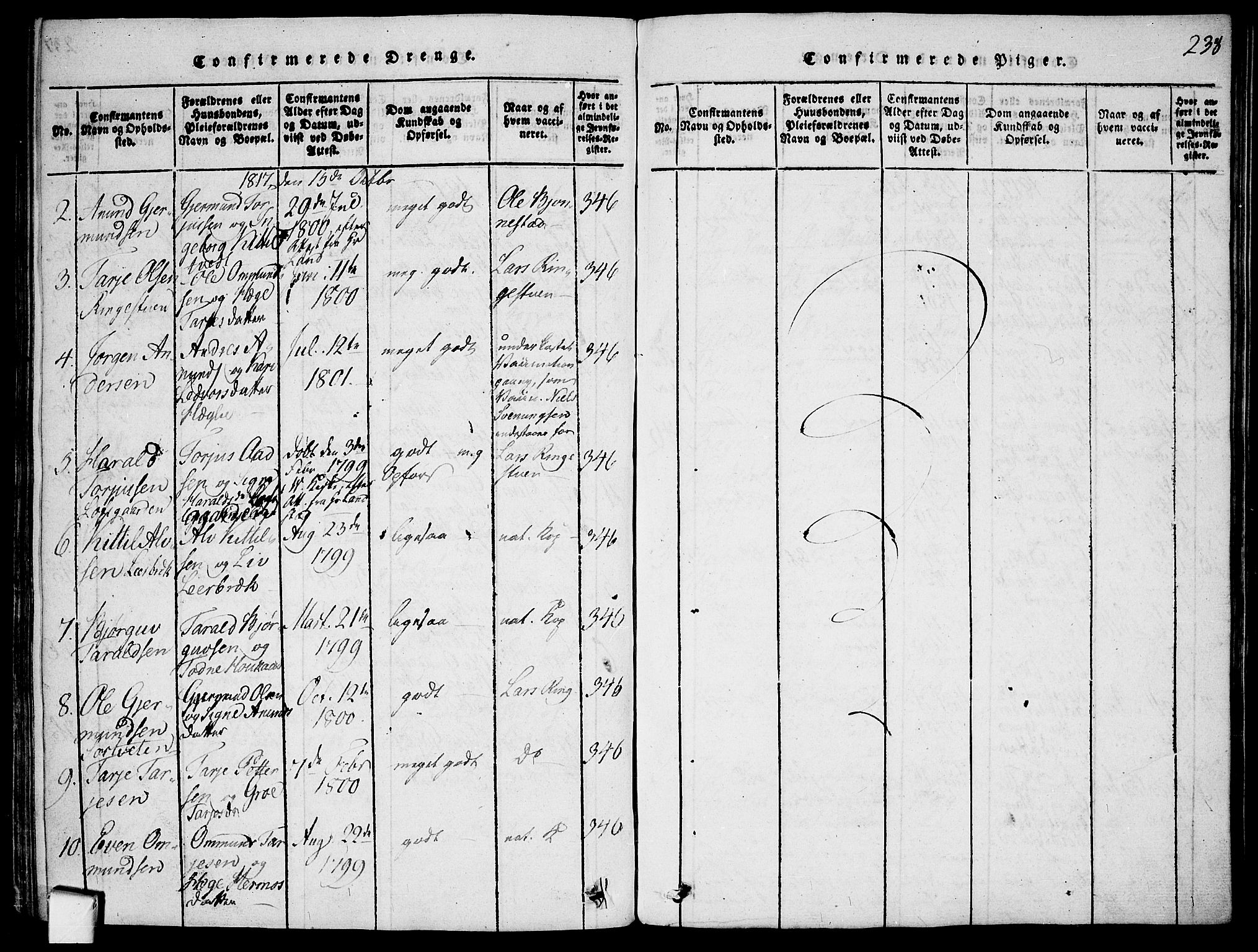 Mo kirkebøker, SAKO/A-286/F/Fa/L0004: Parish register (official) no. I 4, 1814-1844, p. 238