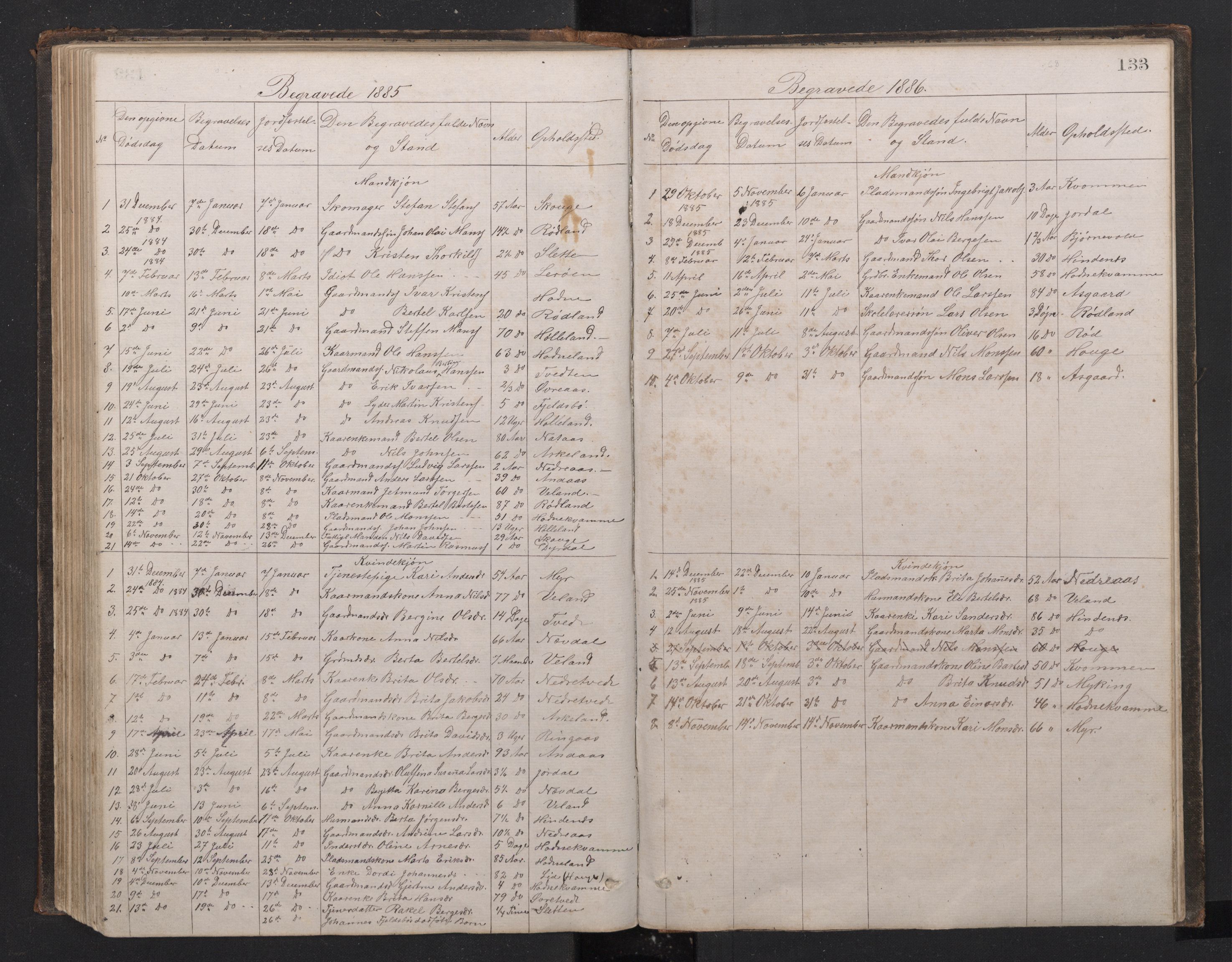 Lindås Sokneprestembete, SAB/A-76701/H/Hab: Parish register (copy) no. E 2, 1867-1892, p. 132b-133a
