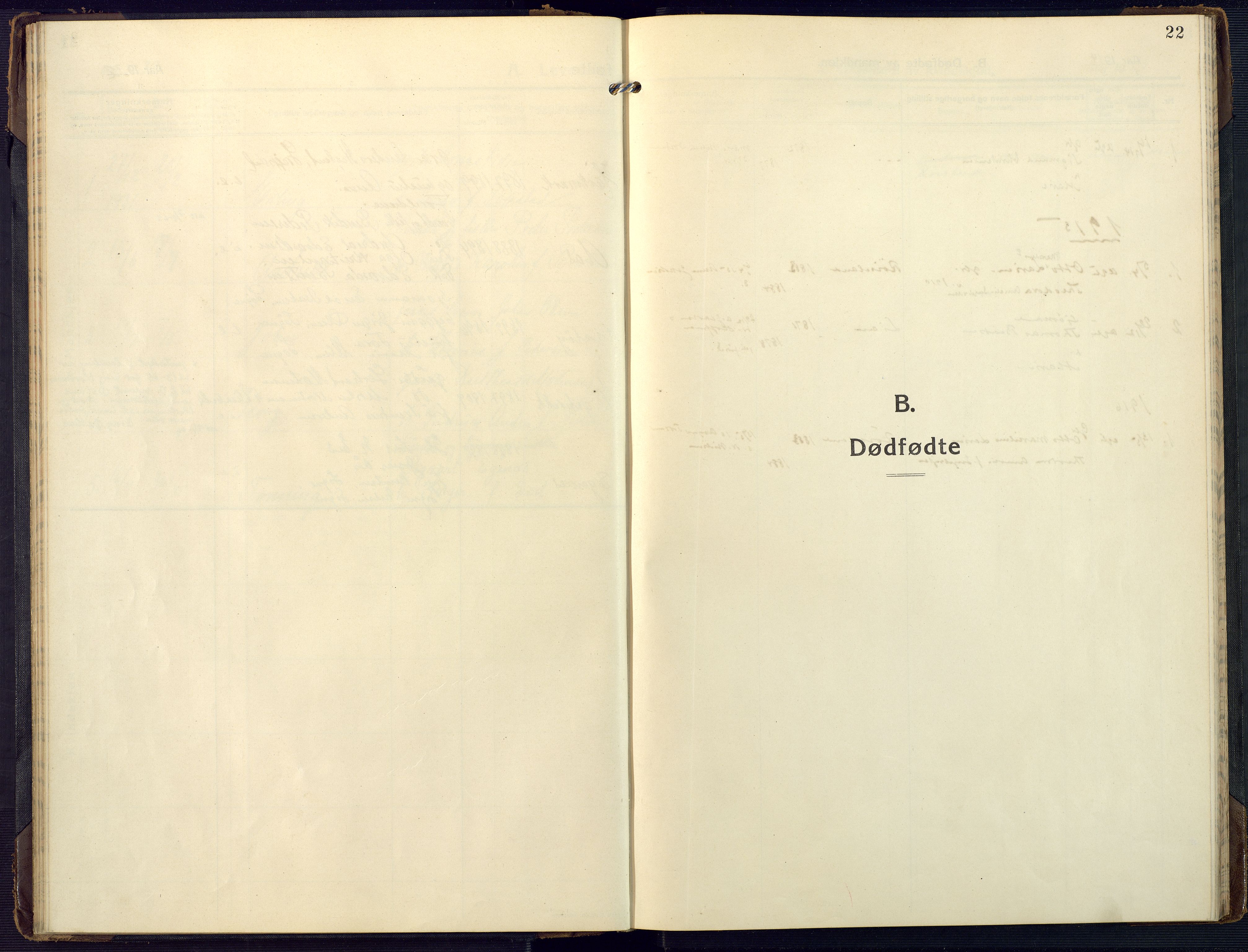 Mandal sokneprestkontor, SAK/1111-0030/F/Fa/Fab/L0003: Parish register (official) no. A 3, 1913-1933, p. 22