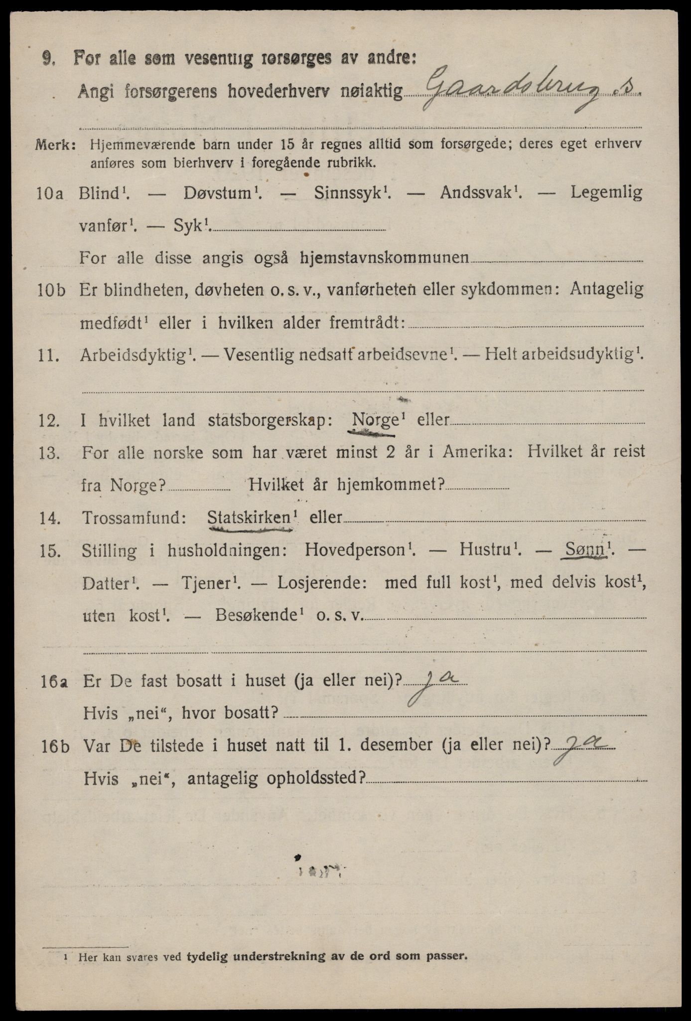 SAST, 1920 census for Strand, 1920, p. 4931