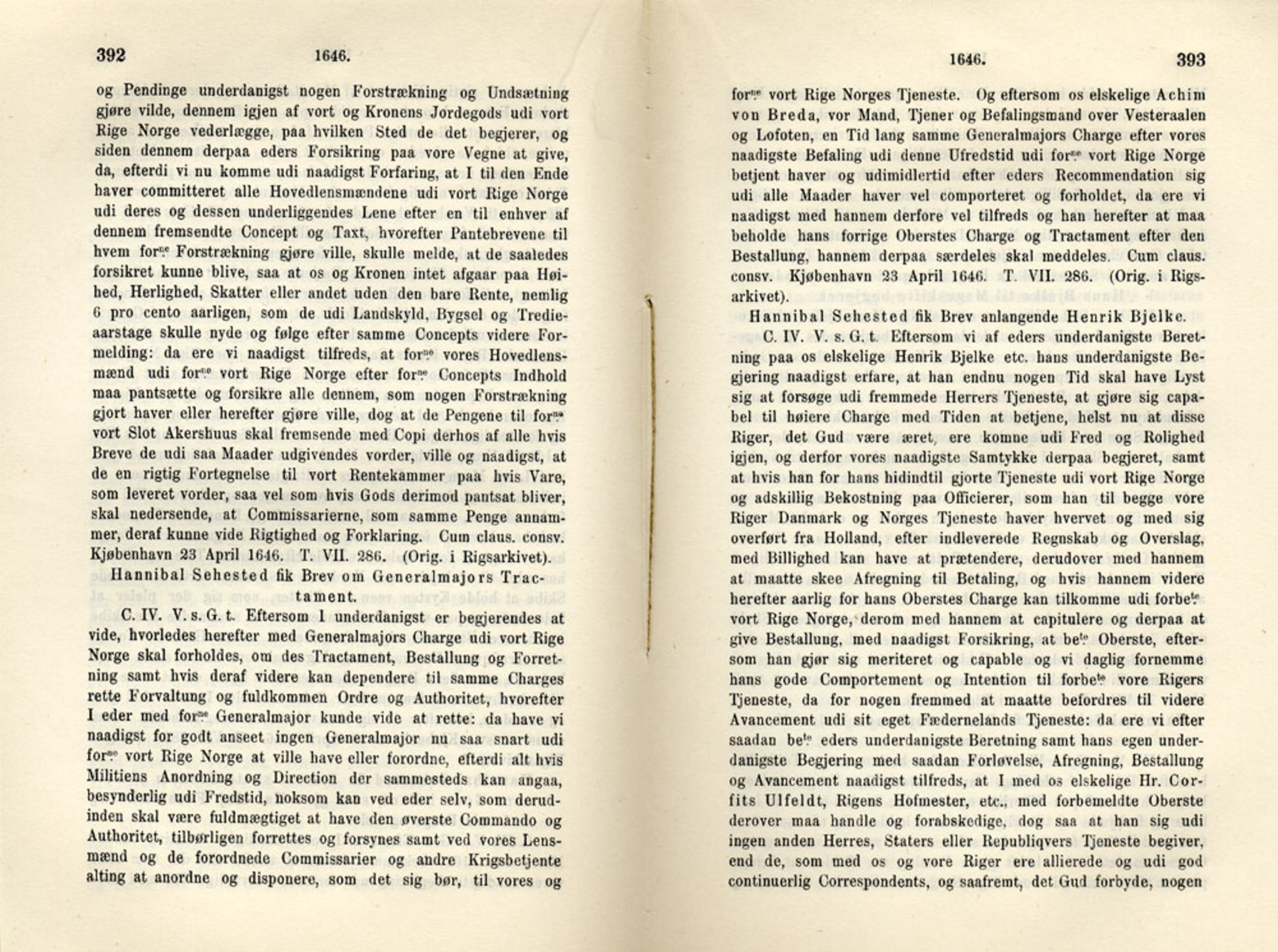 Publikasjoner utgitt av Det Norske Historiske Kildeskriftfond, PUBL/-/-/-: Norske Rigs-Registranter, bind 8, 1641-1648, p. 392-393