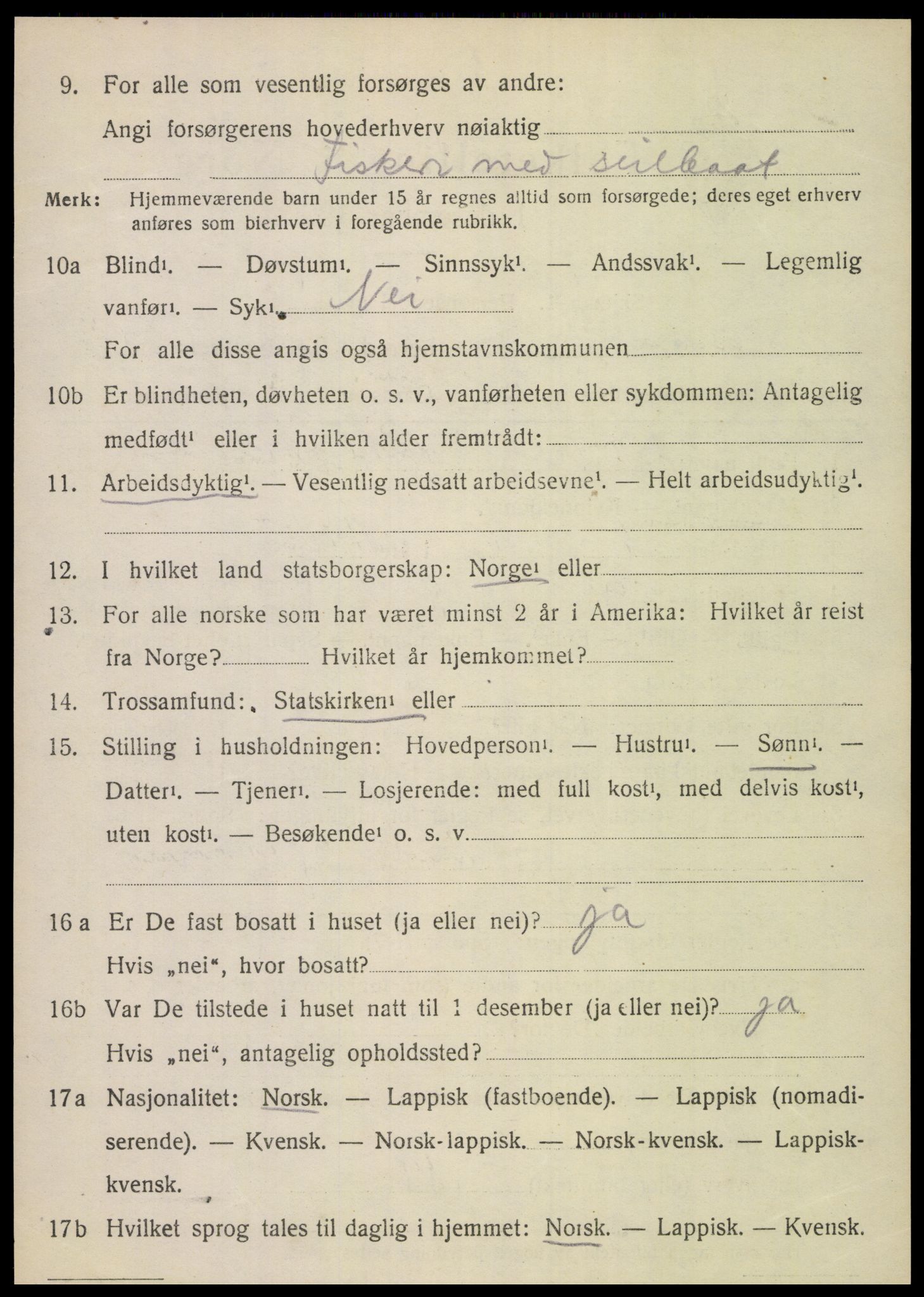 SAT, 1920 census for Hamarøy, 1920, p. 6755