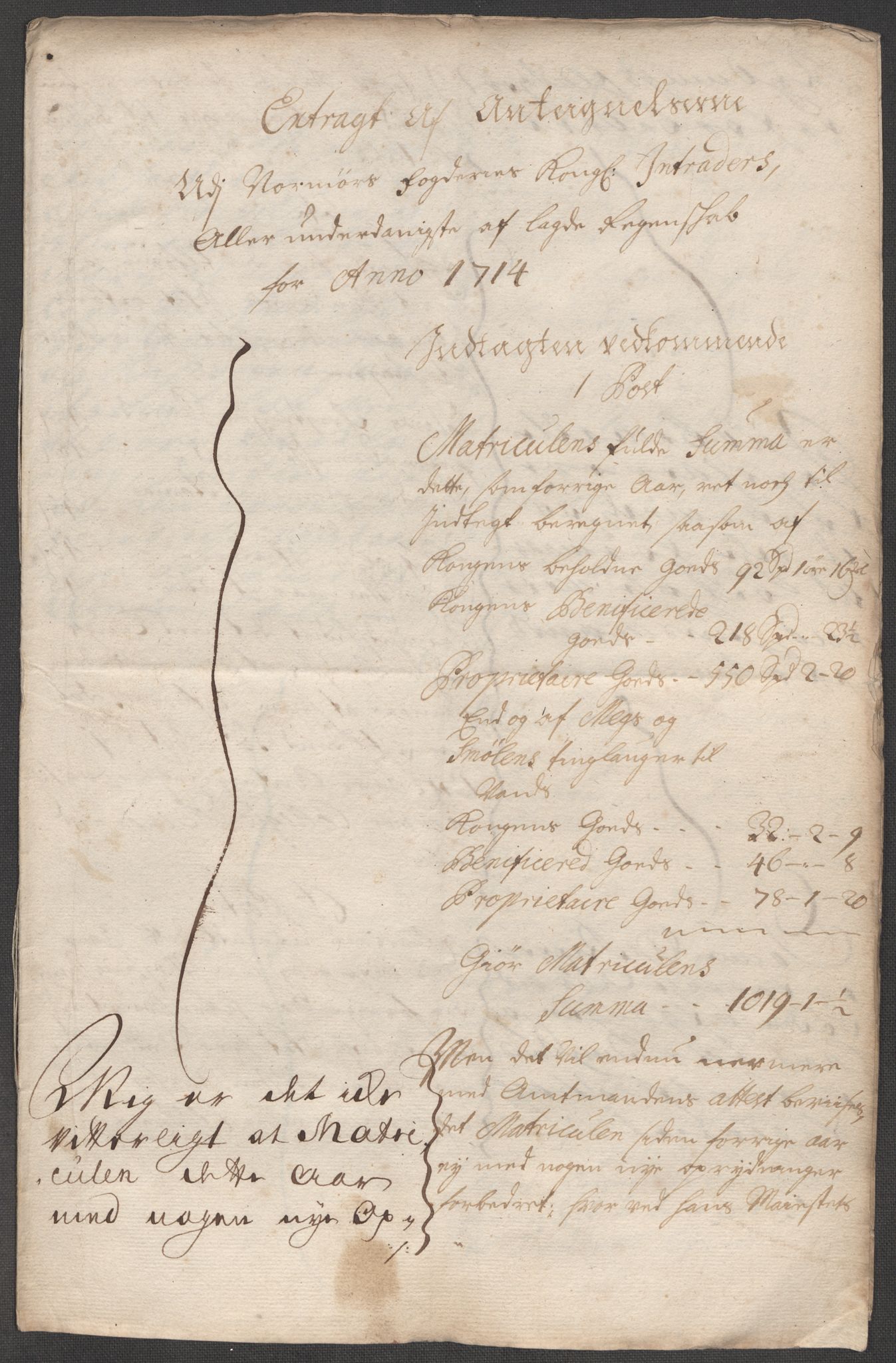 Rentekammeret inntil 1814, Reviderte regnskaper, Fogderegnskap, AV/RA-EA-4092/R56/L3748: Fogderegnskap Nordmøre, 1714-1715, p. 263