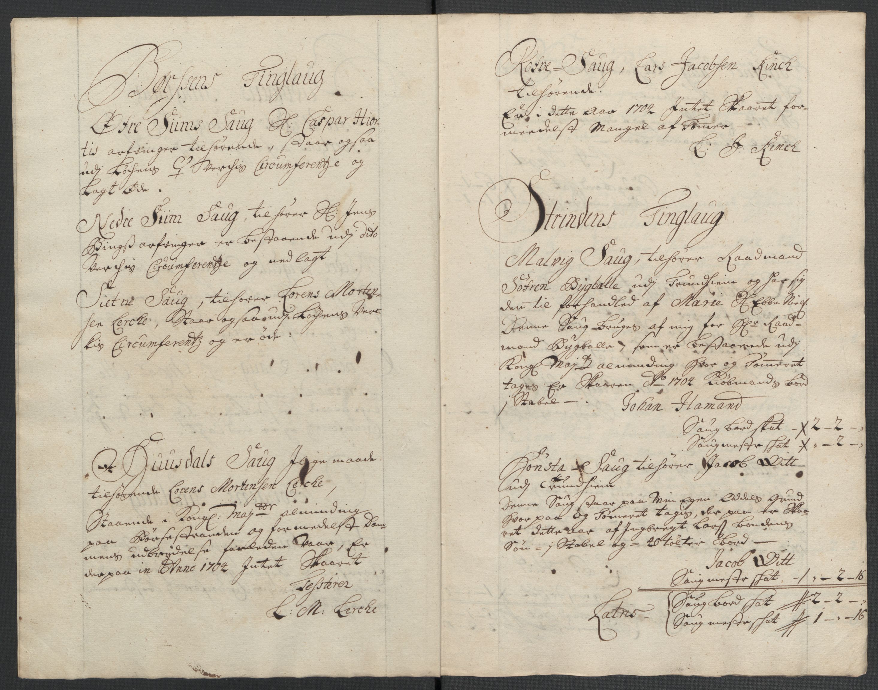 Rentekammeret inntil 1814, Reviderte regnskaper, Fogderegnskap, AV/RA-EA-4092/R61/L4109: Fogderegnskap Strinda og Selbu, 1704-1706, p. 114