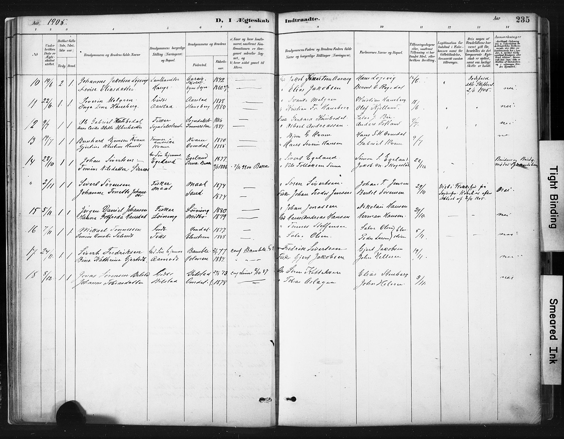 Sokndal sokneprestkontor, SAST/A-101808: Parish register (official) no. A 11.2, 1887-1905, p. 235