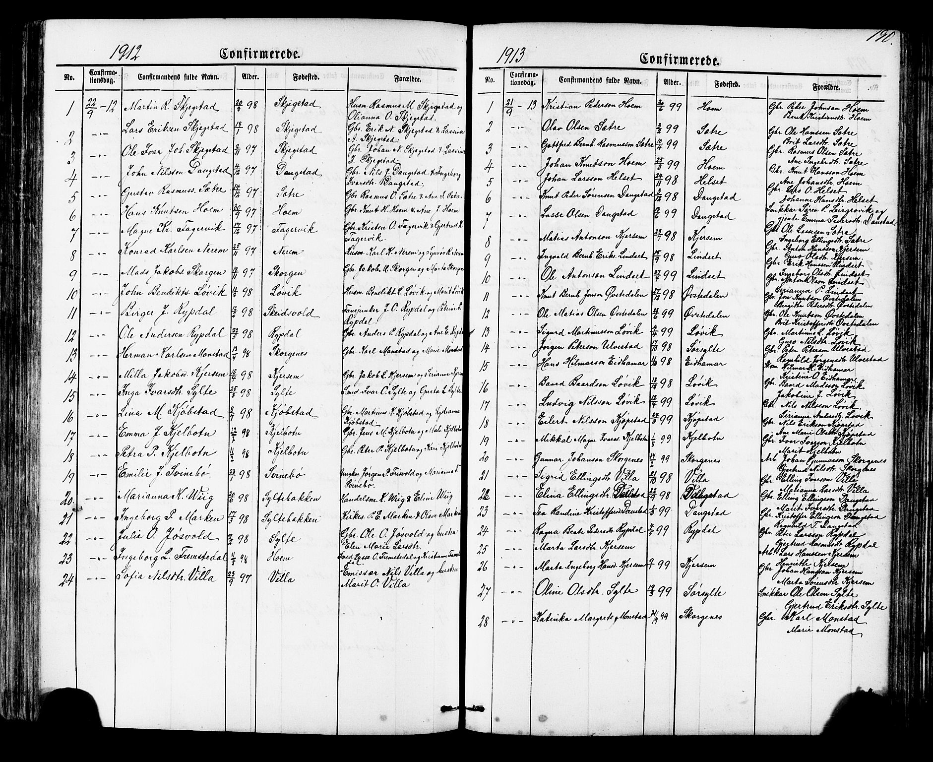 Ministerialprotokoller, klokkerbøker og fødselsregistre - Møre og Romsdal, SAT/A-1454/541/L0547: Parish register (copy) no. 541C02, 1867-1921, p. 190