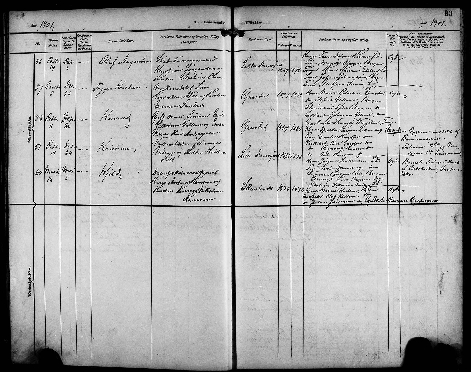 Laksevåg Sokneprestembete, SAB/A-76501/H/Ha/Hab/Haba/L0004: Parish register (copy) no. A 4, 1899-1909, p. 33