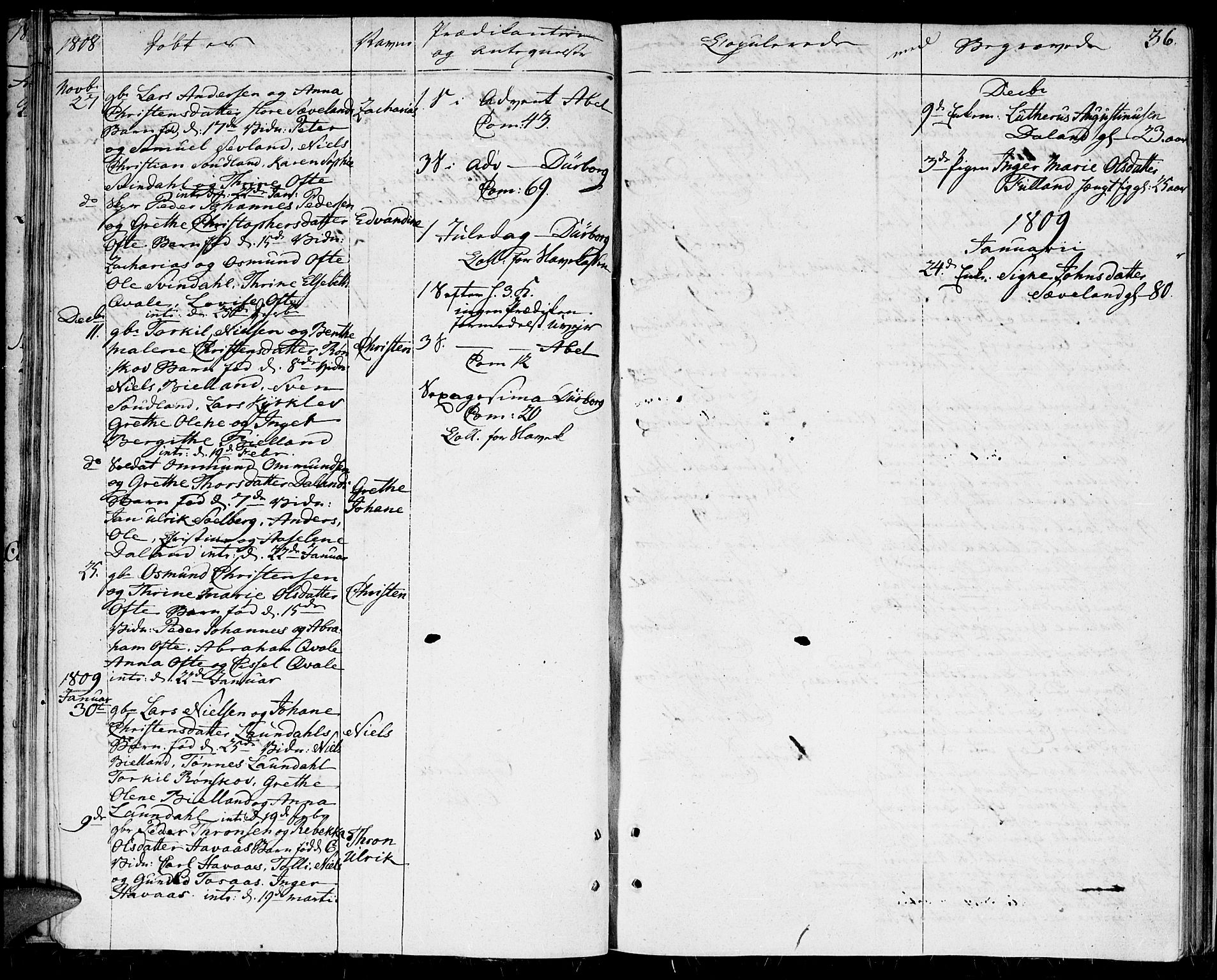 Herad sokneprestkontor, SAK/1111-0018/F/Fa/Faa/L0002: Parish register (official) no. A 2, 1800-1815, p. 36