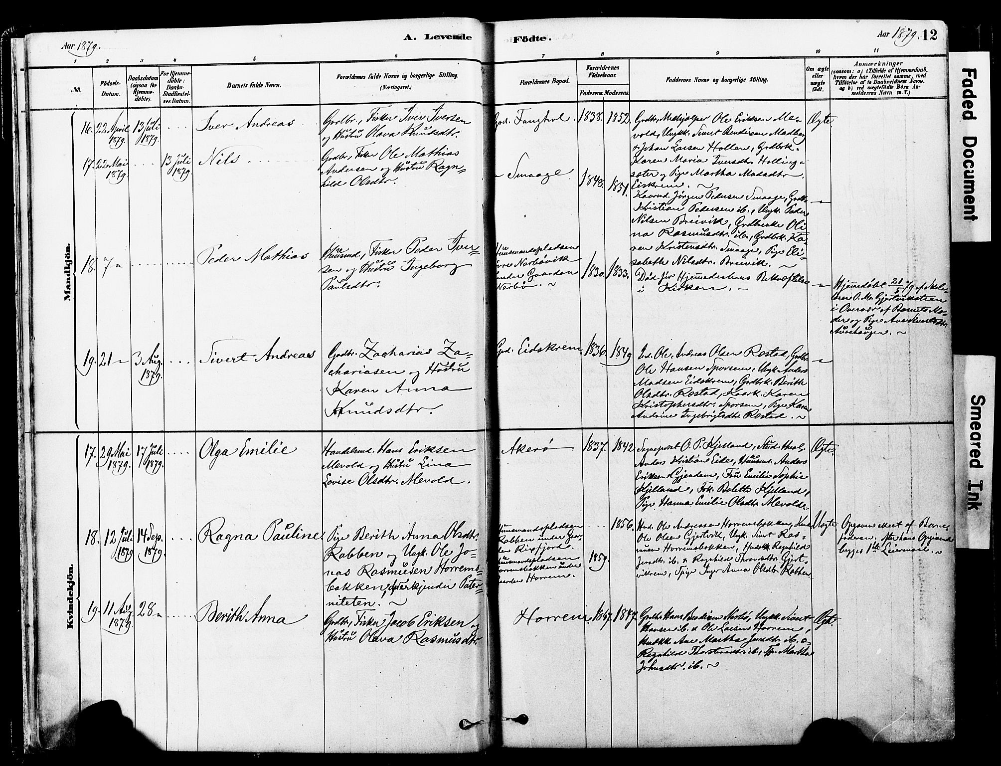 Ministerialprotokoller, klokkerbøker og fødselsregistre - Møre og Romsdal, AV/SAT-A-1454/560/L0721: Parish register (official) no. 560A05, 1878-1917, p. 12