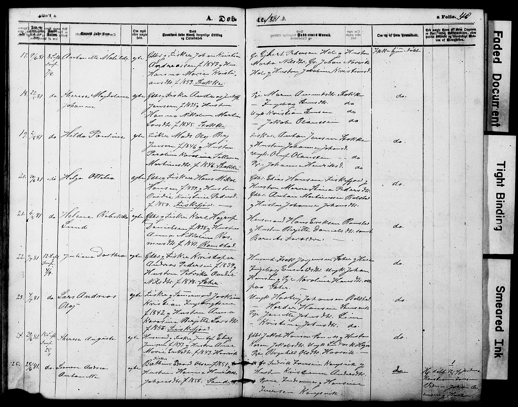 Ministerialprotokoller, klokkerbøker og fødselsregistre - Nordland, AV/SAT-A-1459/865/L0930: Parish register (copy) no. 865C02, 1866-1884, p. 48