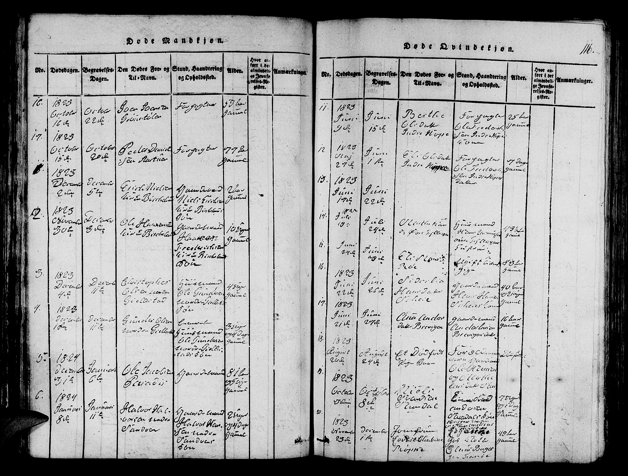 Fana Sokneprestembete, SAB/A-75101/H/Hab/Haba/L0001: Parish register (copy) no. A 1, 1816-1836, p. 116