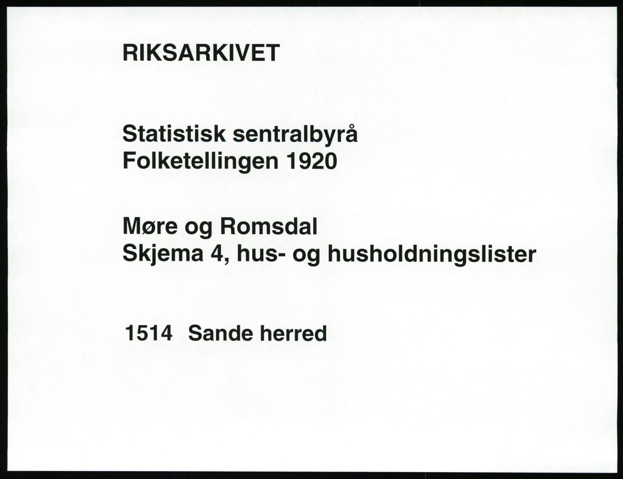 SAT, 1920 census for Sande (MR), 1920, p. 42