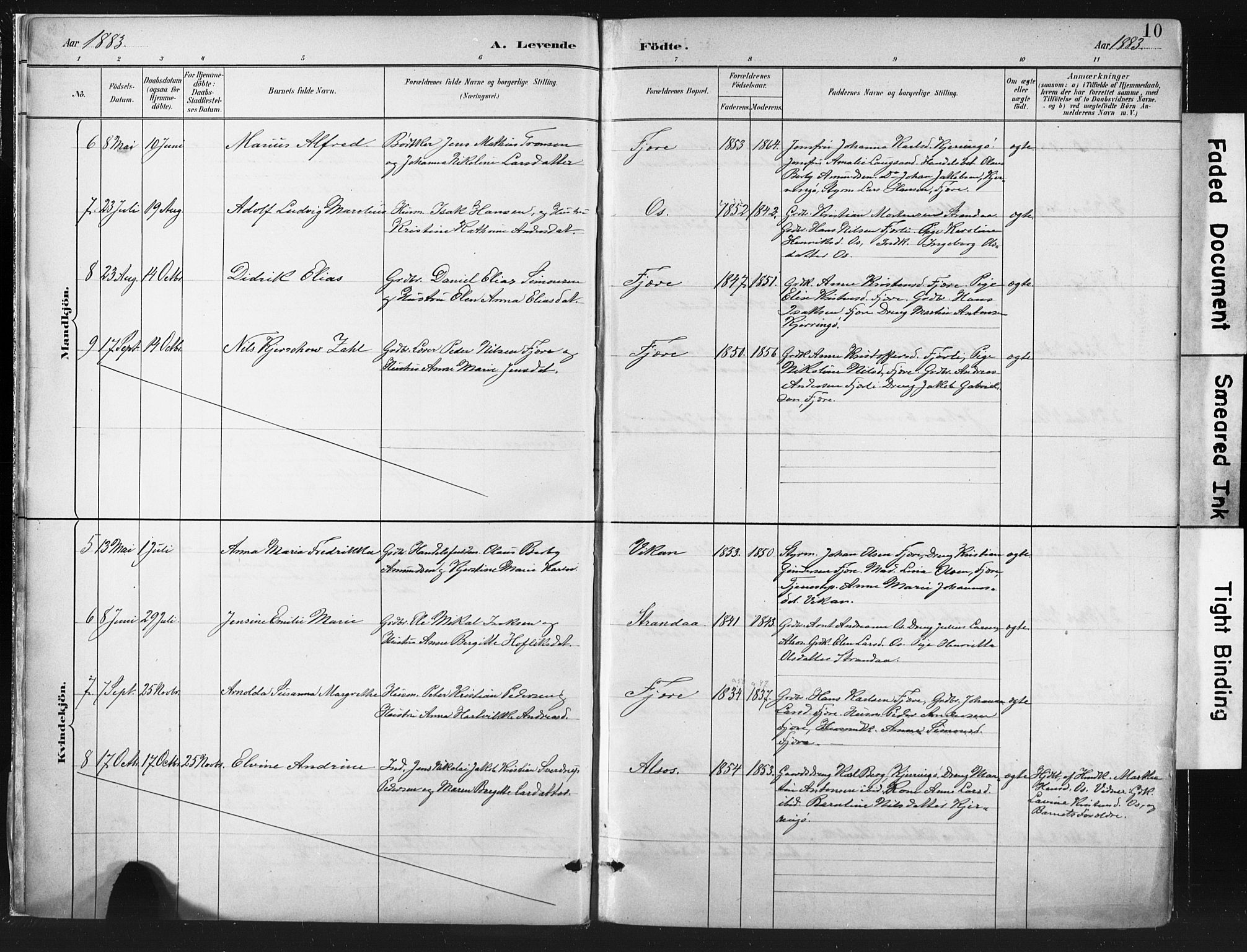 Ministerialprotokoller, klokkerbøker og fødselsregistre - Nordland, AV/SAT-A-1459/803/L0071: Parish register (official) no. 803A01, 1881-1897, p. 10