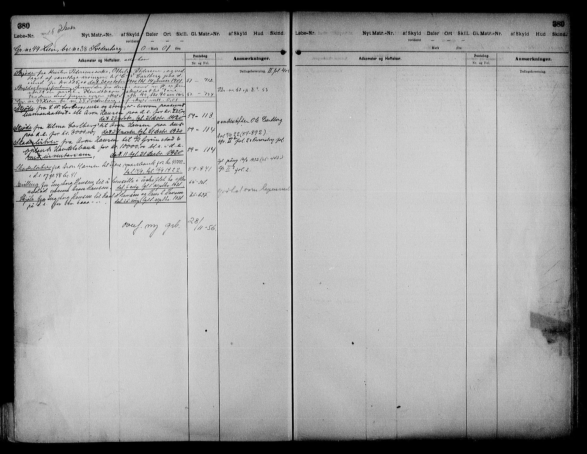 Vestre Nedenes/Sand sorenskriveri, SAK/1221-0010/G/Ga/L0018: Mortgage register no. 13b, 1872-1956, p. 380
