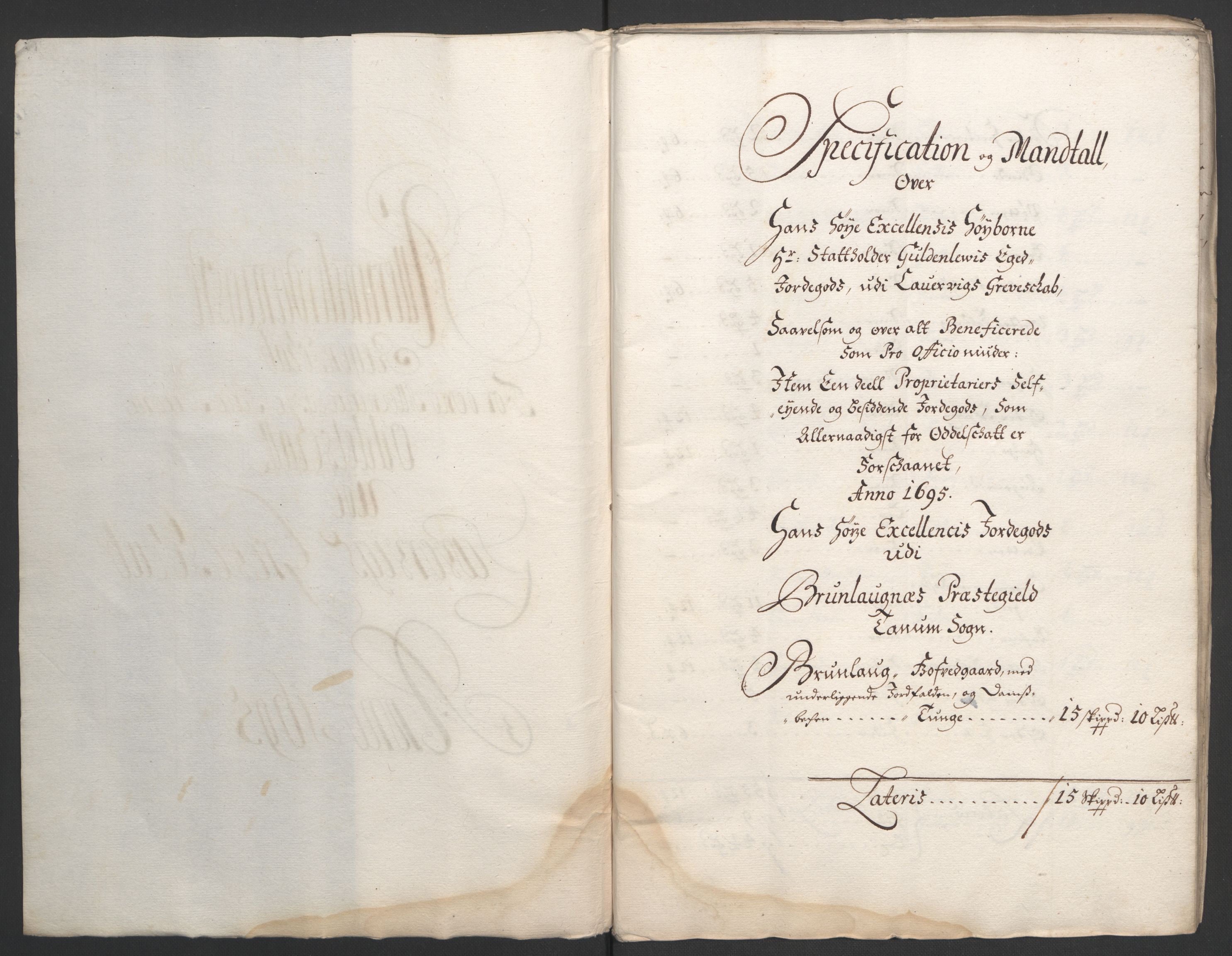 Rentekammeret inntil 1814, Reviderte regnskaper, Fogderegnskap, RA/EA-4092/R33/L1974: Fogderegnskap Larvik grevskap, 1693-1695, p. 204