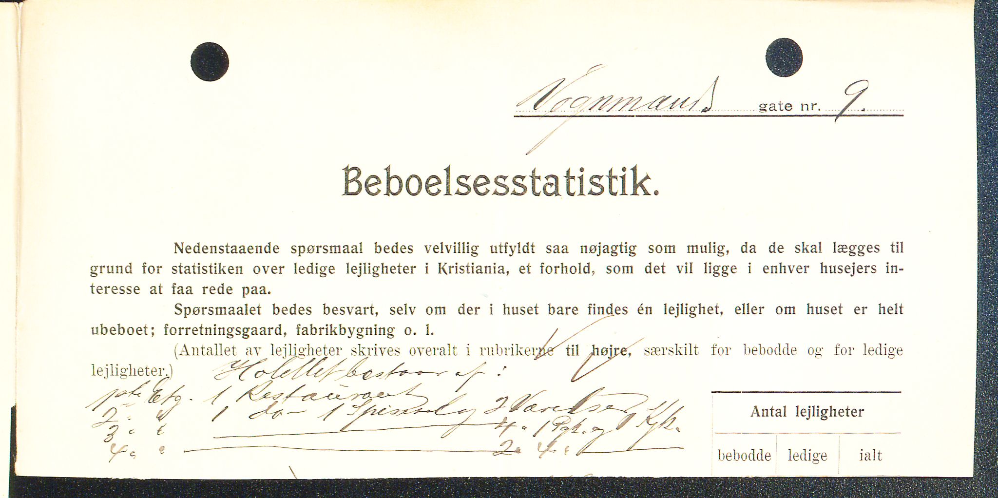 OBA, Municipal Census 1909 for Kristiania, 1909, p. 112623