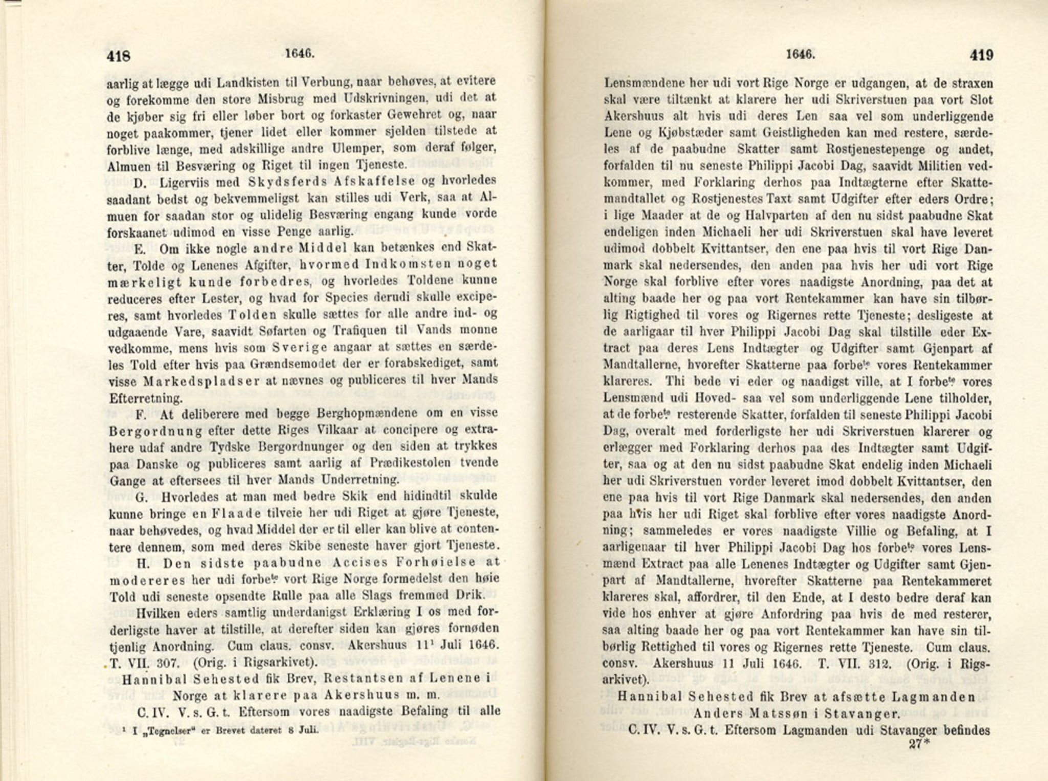 Publikasjoner utgitt av Det Norske Historiske Kildeskriftfond, PUBL/-/-/-: Norske Rigs-Registranter, bind 8, 1641-1648, p. 418-419