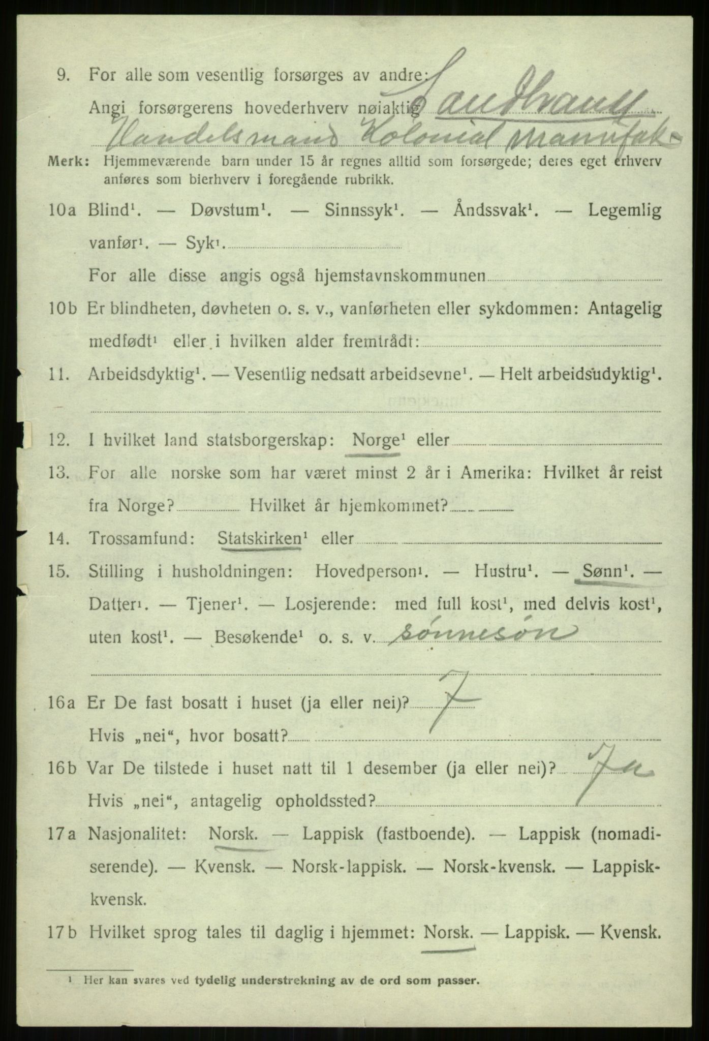 SATØ, 1920 census for Lenvik, 1920, p. 6825