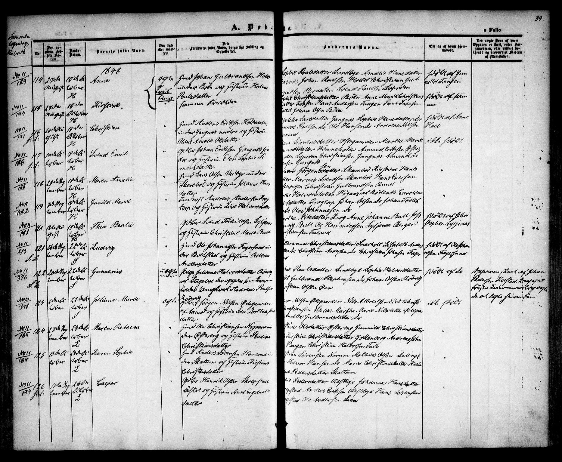 Høland prestekontor Kirkebøker, AV/SAO-A-10346a/F/Fa/L0009: Parish register (official) no. I 9, 1846-1853, p. 39