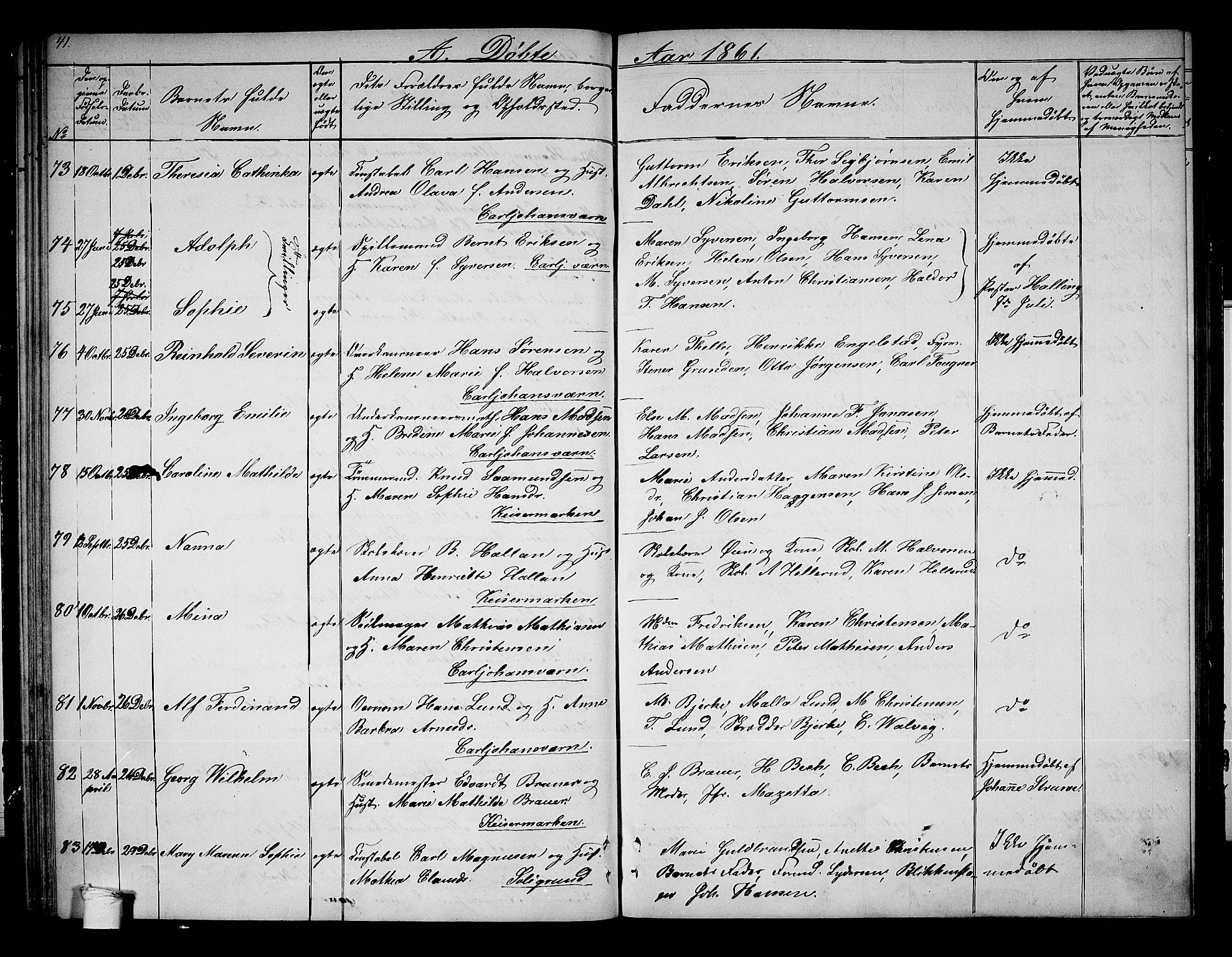 Horten kirkebøker, AV/SAKO-A-348/G/Ga/L0001: Parish register (copy) no. 1, 1855-1863, p. 41