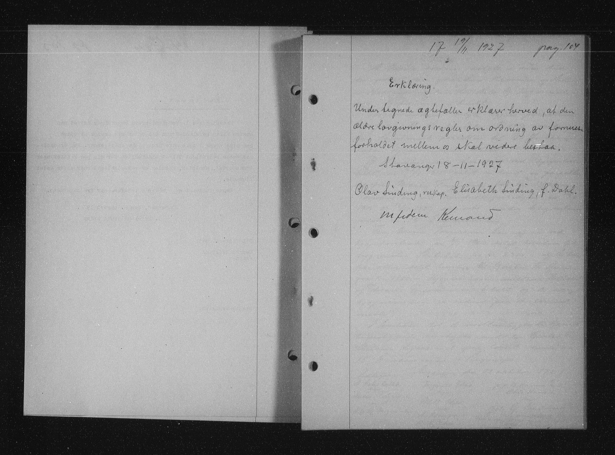 Stavanger byfogd, AV/SAST-A-101408/001/4/41/410/410BB/L0053: Mortgage book no. 41, 1927-1928, Deed date: 19.11.1927