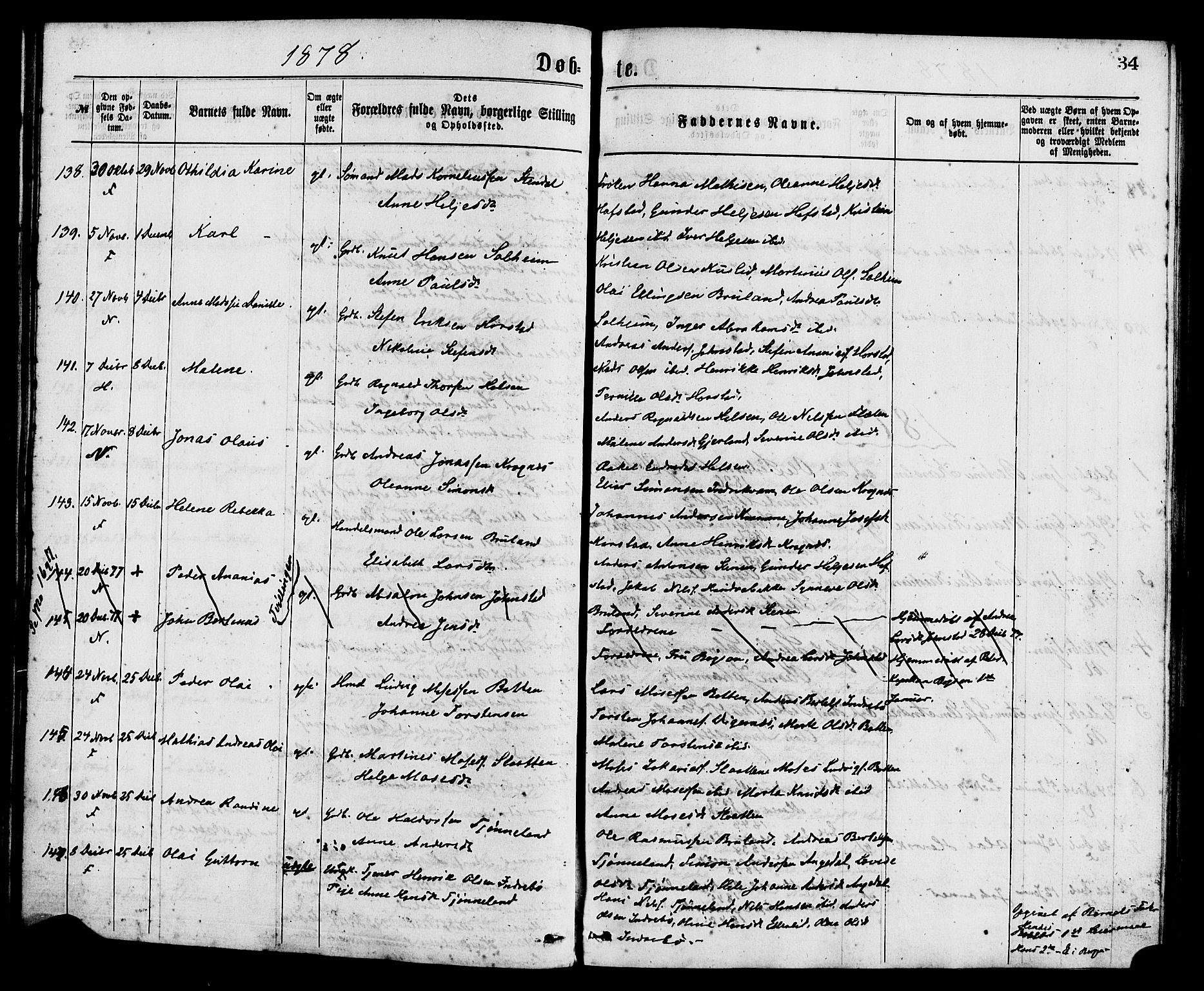 Førde sokneprestembete, SAB/A-79901/H/Haa/Haaa/L0011: Parish register (official) no. A 11, 1877-1880, p. 34
