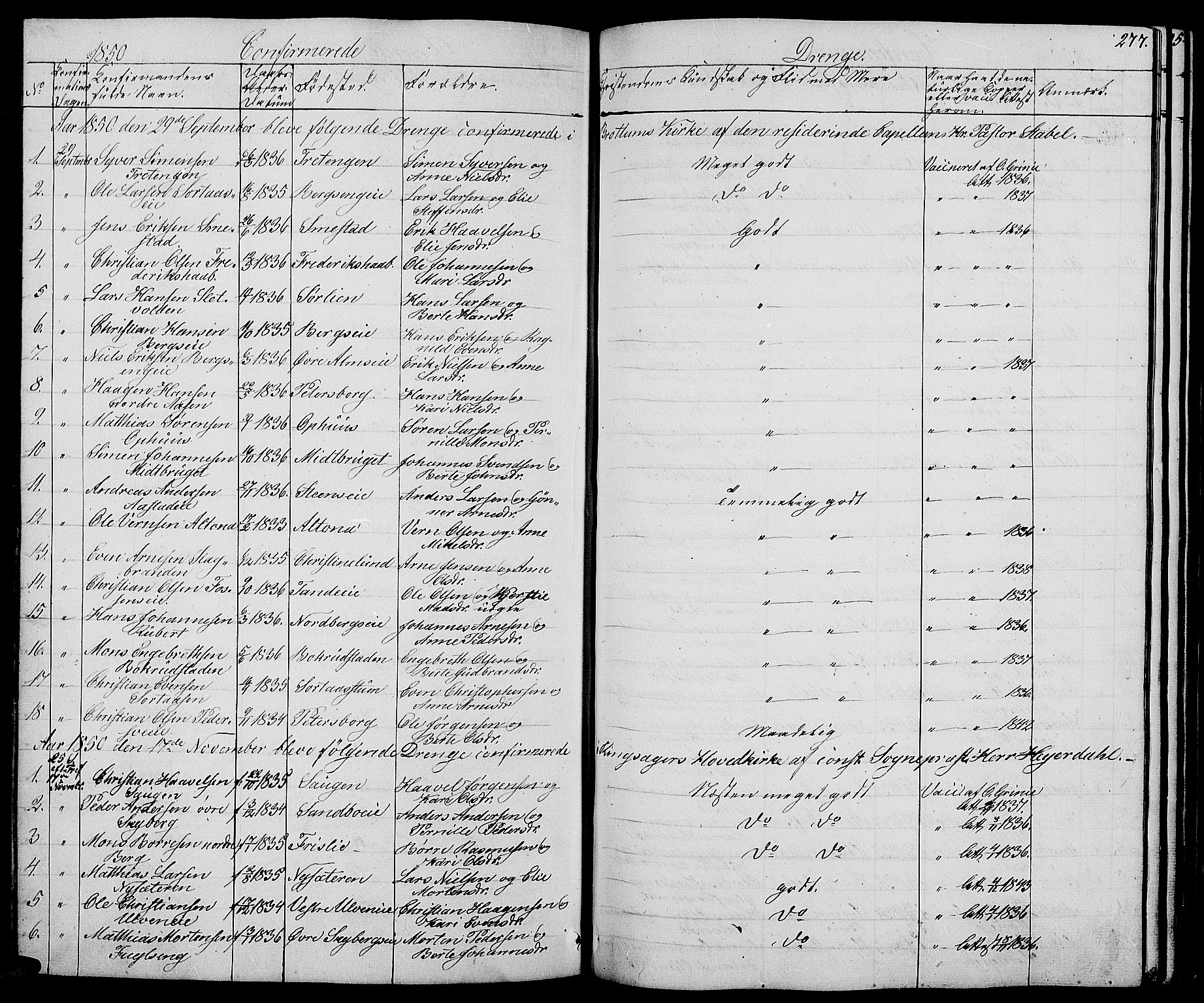 Ringsaker prestekontor, AV/SAH-PREST-014/L/La/L0005: Parish register (copy) no. 5, 1839-1850, p. 277