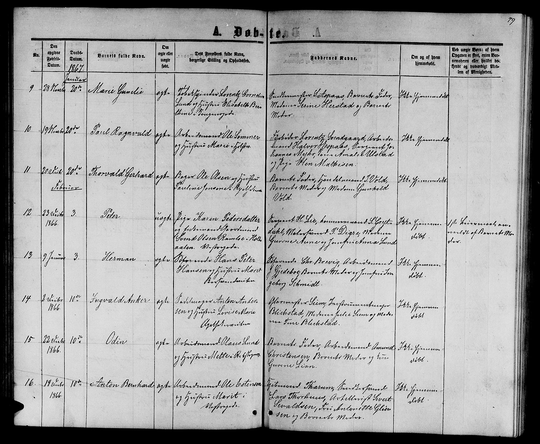 Ministerialprotokoller, klokkerbøker og fødselsregistre - Sør-Trøndelag, AV/SAT-A-1456/601/L0087: Parish register (copy) no. 601C05, 1864-1881, p. 79