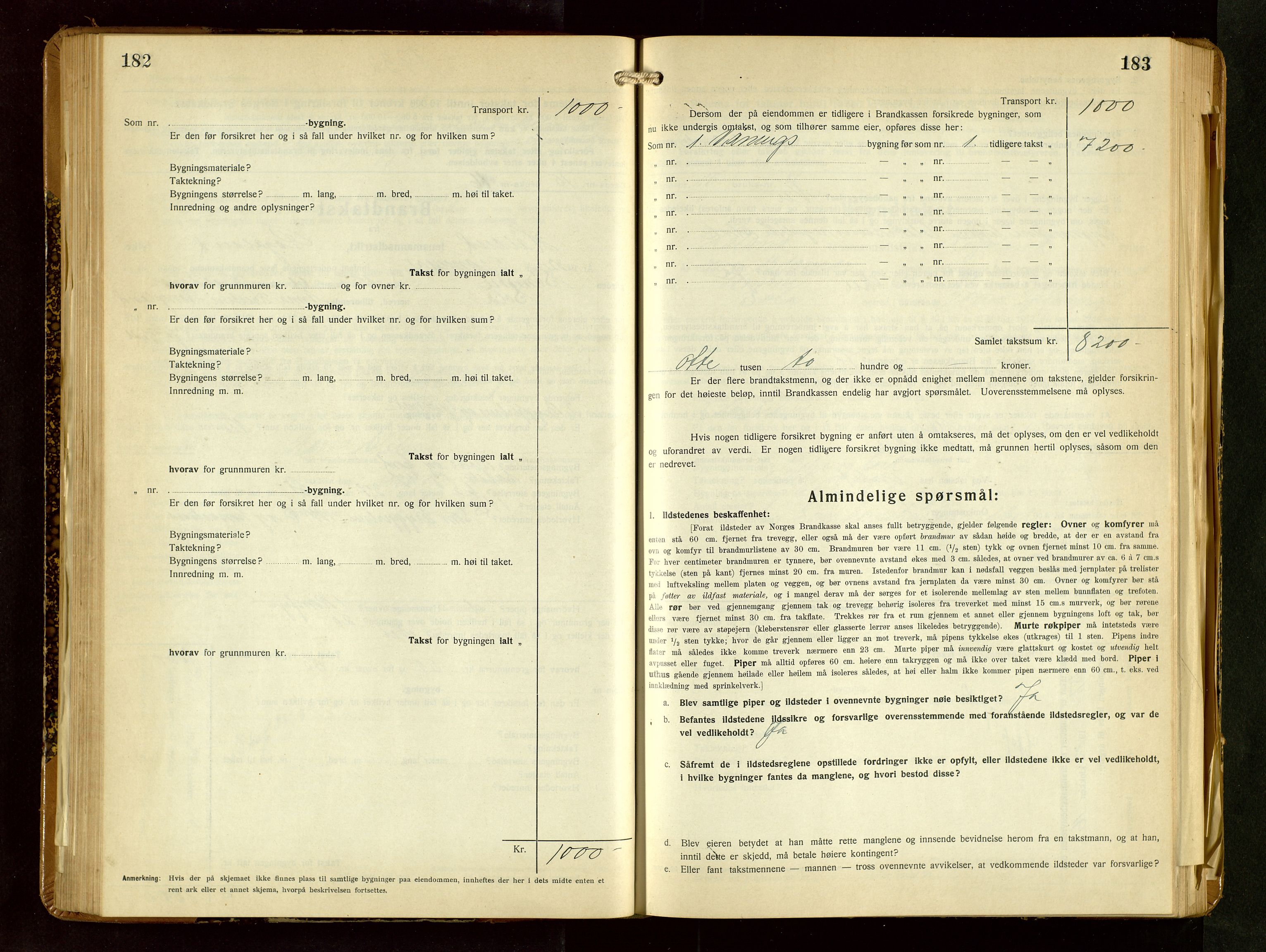 Håland lensmannskontor, SAST/A-100100/Gob/L0009: Branntakstprotokoll - skjematakst. Register i boken., 1930-1933, p. 182-183