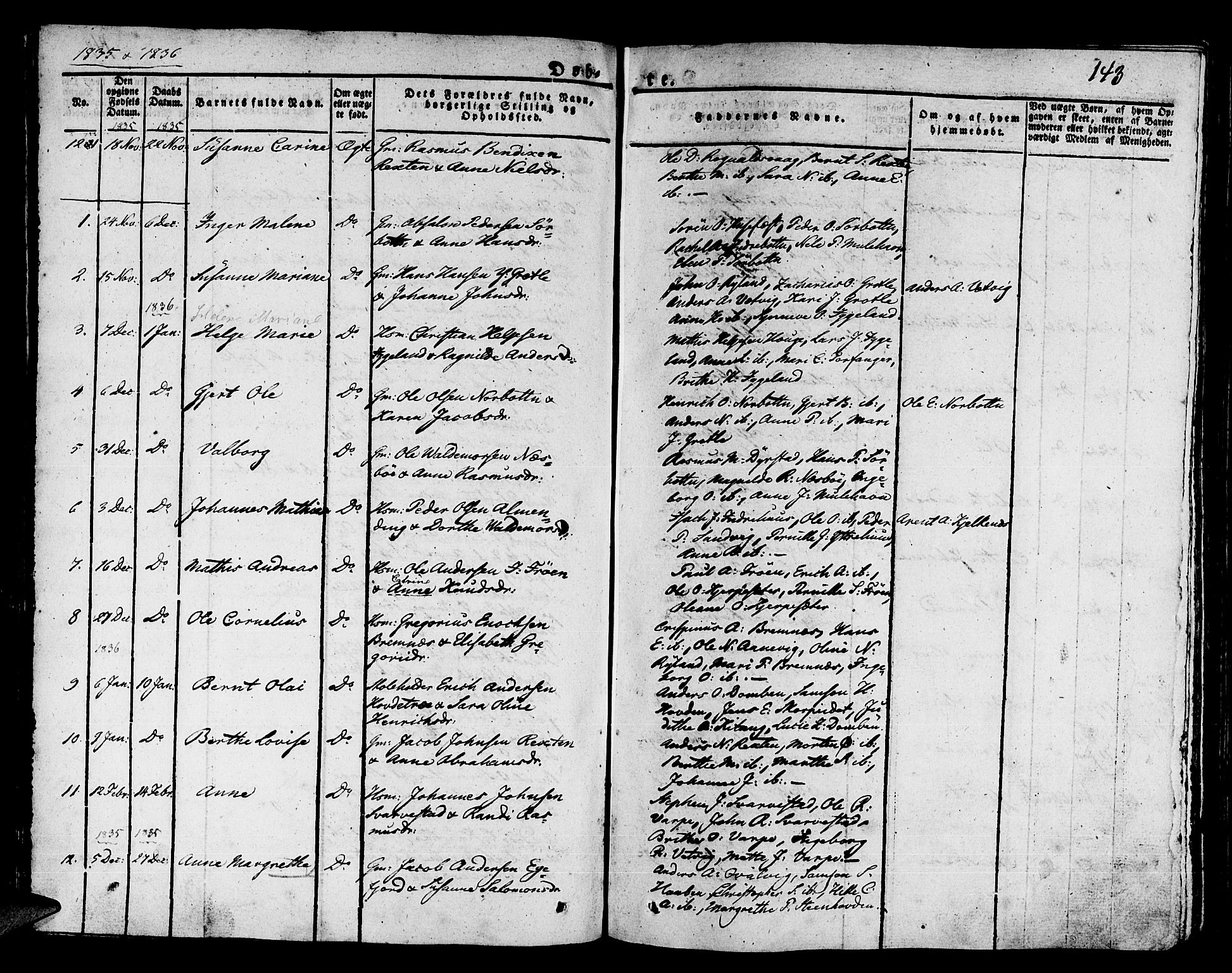 Kinn sokneprestembete, SAB/A-80801/H/Haa/Haaa/L0004/0001: Parish register (official) no. A 4I, 1822-1840, p. 143