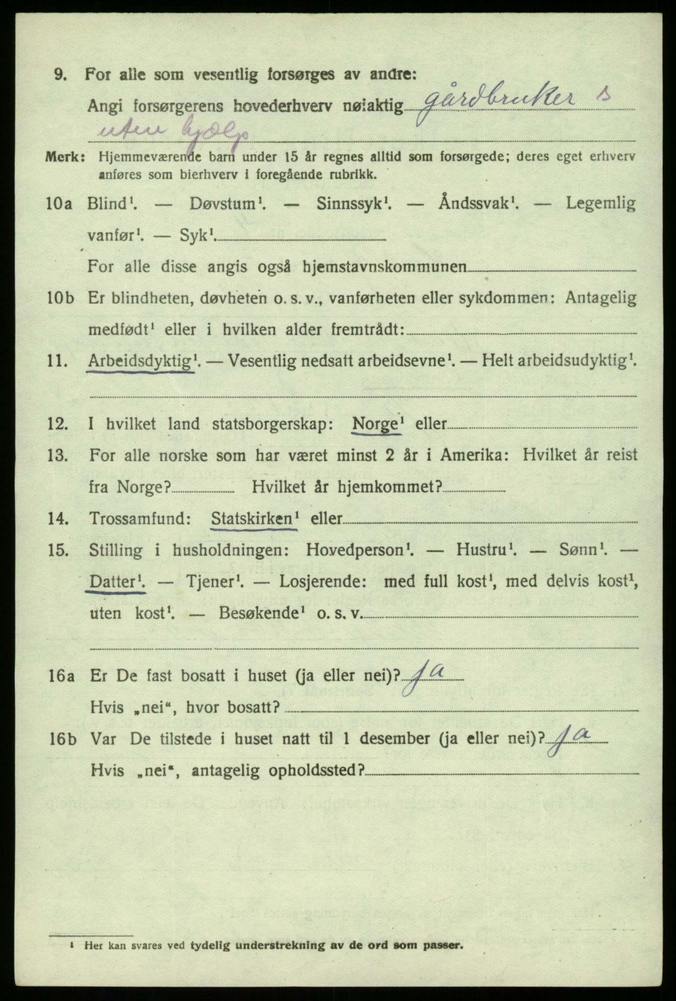 SAB, 1920 census for Herdla, 1920, p. 4366