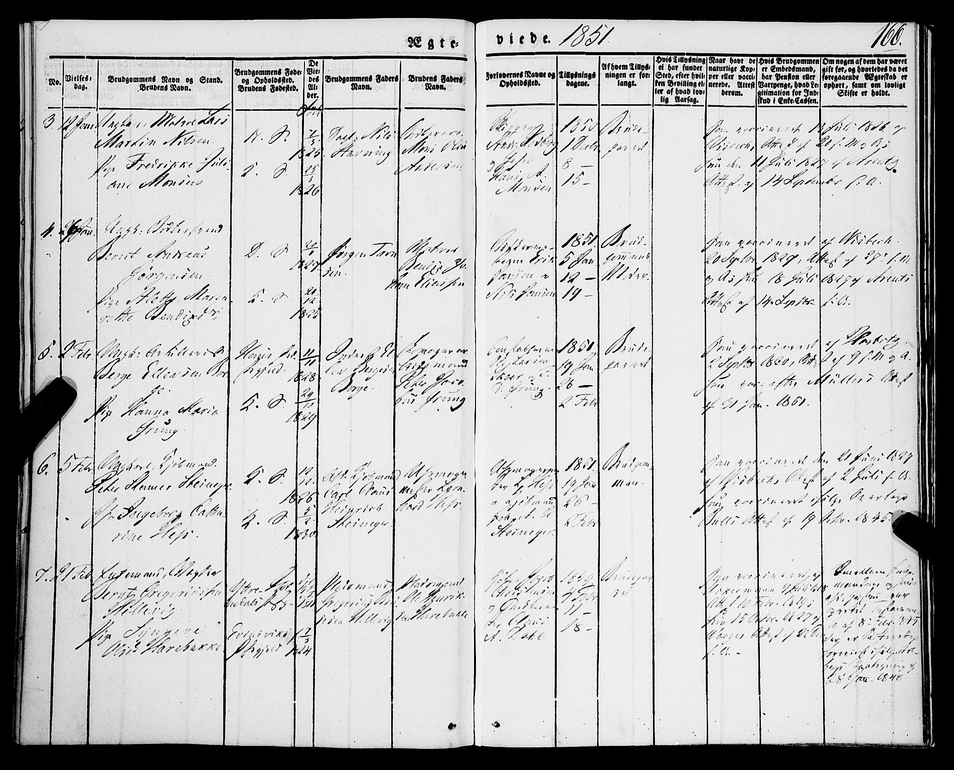 Korskirken sokneprestembete, SAB/A-76101/H/Haa/L0034: Parish register (official) no. D 1, 1832-1852, p. 166